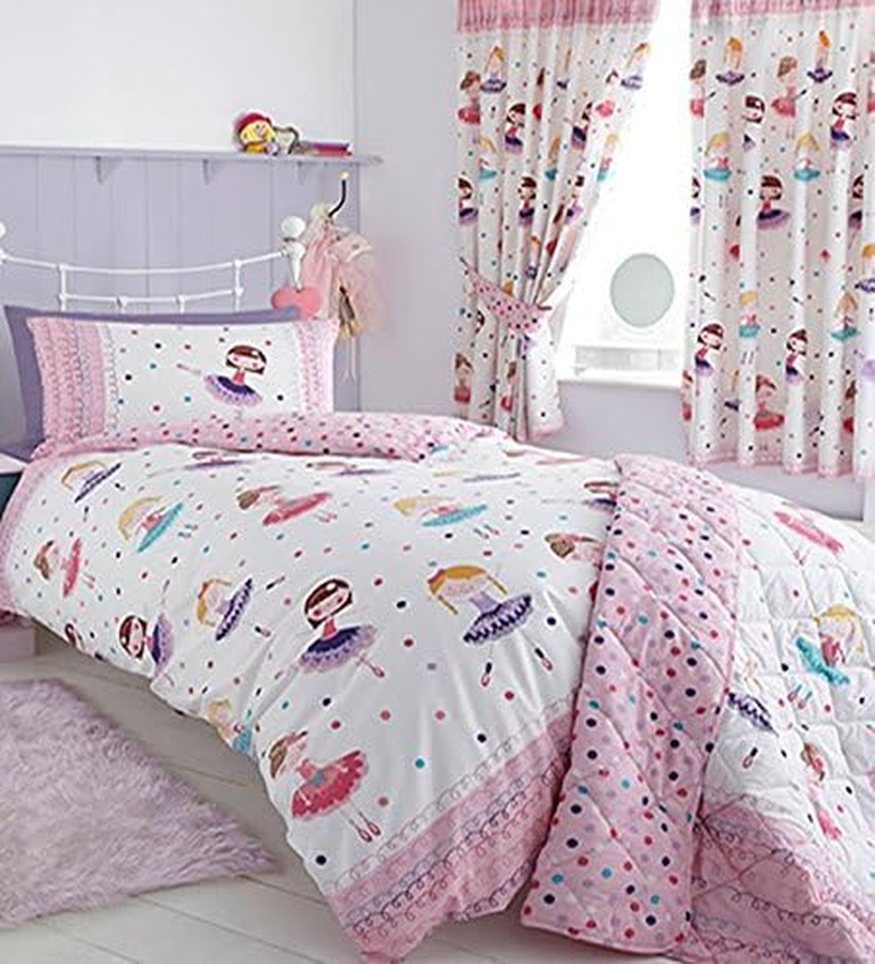 Kids Club Ballerina Pink Single Duvet Cover and Pillowcase Set Girl'S Children'S Bedding, Cotton and Polyester, Multicoloured image number 3