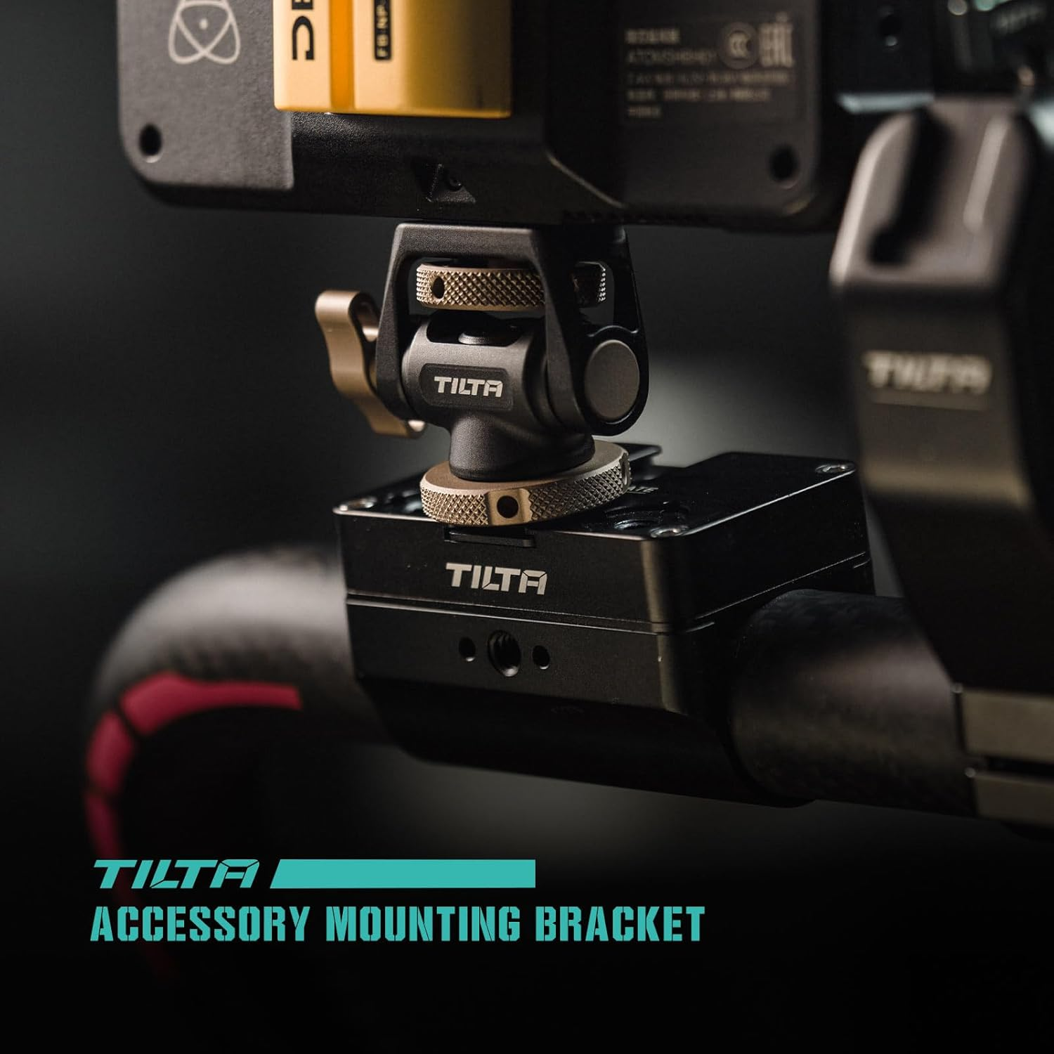 Tilta Accessory Mounting Bracket | Supports up to 4.4Lbs | Aluminum Build | Rotates 360&deg; & Tilts 175&deg; | Adjustable Locking Knob | Various Mounting Options | TA-AMB3-B (1/4"-20 with Locating Pins) image number 5