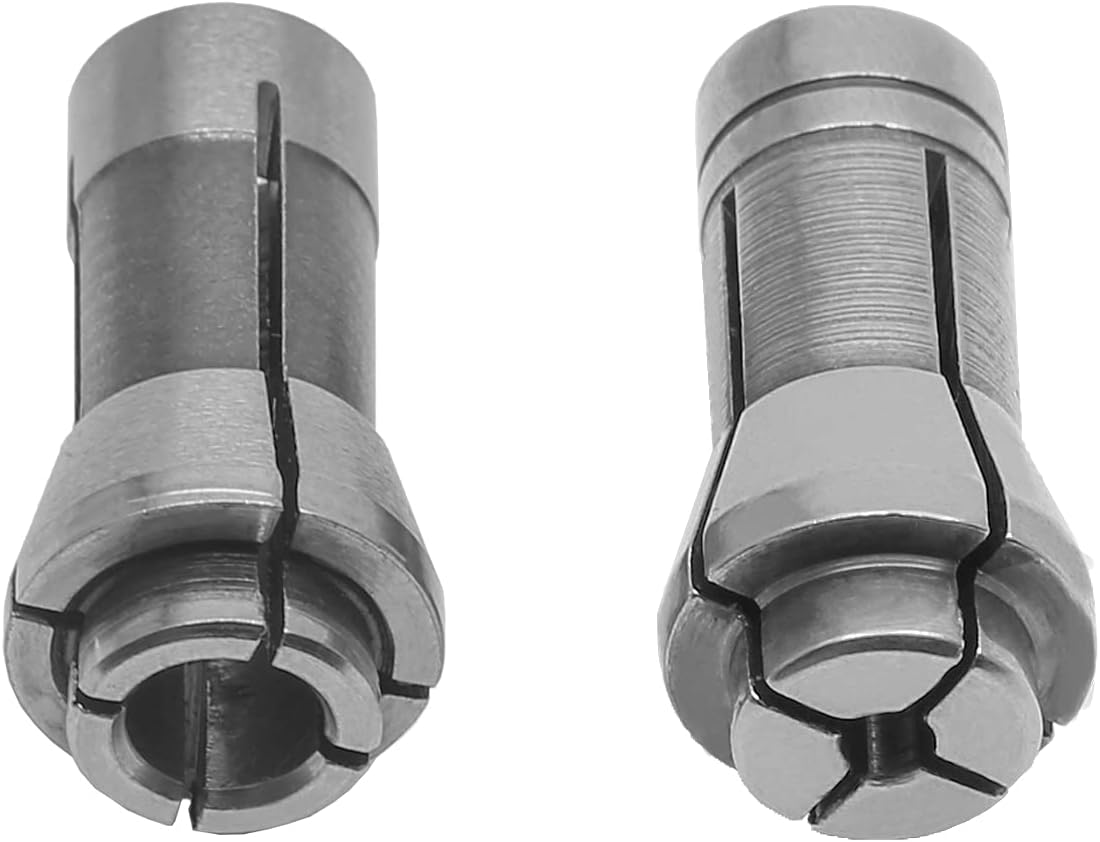 Murtenze 4 Pack Die Grinder Collet, Grinding Machine Clamping Collet Adapter 1/4" and 1/8" Arbors Shanks, 2 Pack 3Mm and 2 Pack 6Mm Die Grinder Collet.
