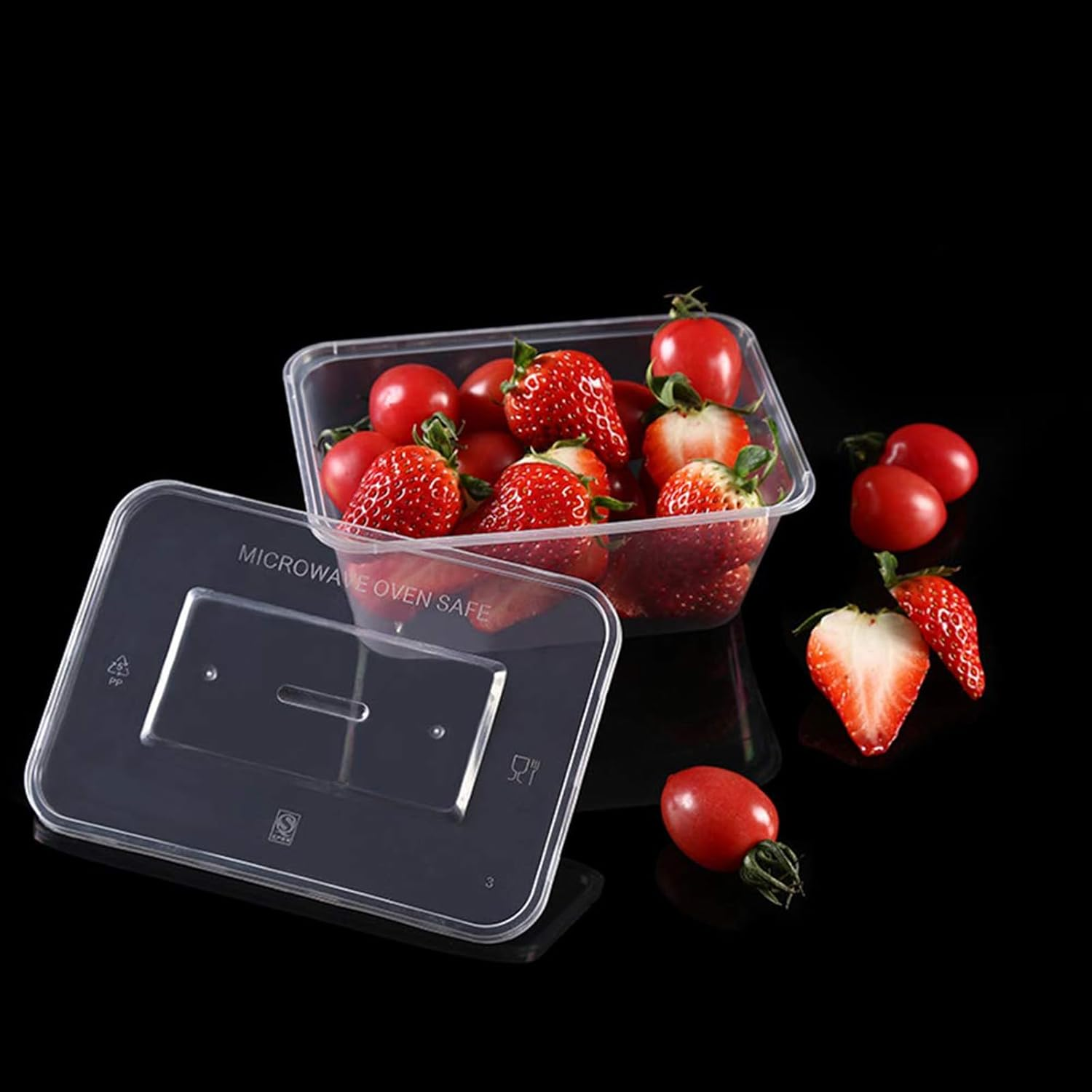 50 Sets Takeaway Containers with Lids, 750Ml Microwave Safe Food Containers, Disposable Plastic BPA Free Packaging for Restaurants image number 2
