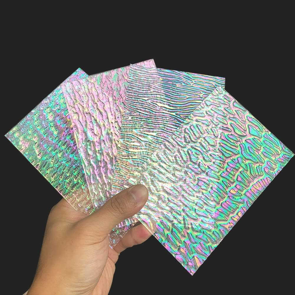 LITMIND 12 Sheets Iridescent Glass Stained Glass Sheets, 4X6 Inch Glass Mosaic Tiles for Crafts, Cathedral Art Glass Pack, Assorted Colors (Iridized Opaque & Translucent Textures) image number 6