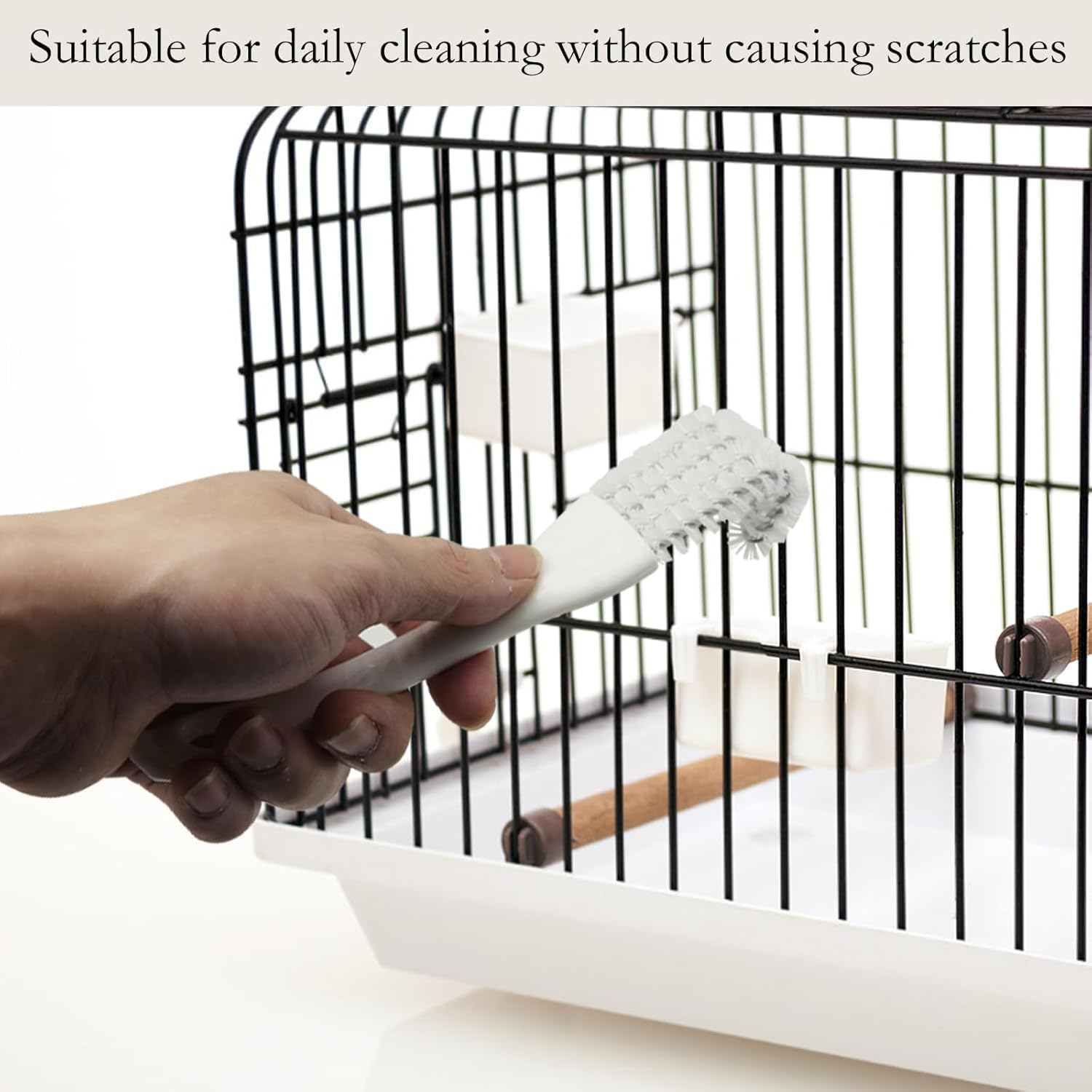 Bird Cage Cleaner with Long Handle and Shovel, 2Pcs Bird Cage Long Handle Shovel Cleaner, Bird Cage Cleaning Droppings Removal Brush image number 6