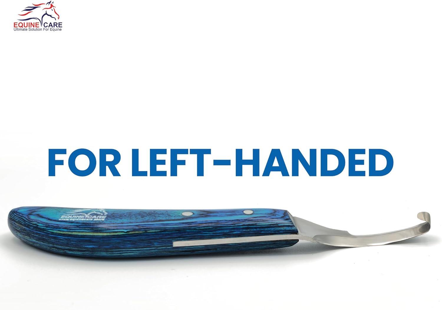 Equine Care Pro Hoof Knife: Razor-Sharp, Double-Ended, Stainless-Steel Blade, Durable Sheet Handle, Left-Handed Precision Farrier Tool, Ultimate Grip & Comfort. image number 2
