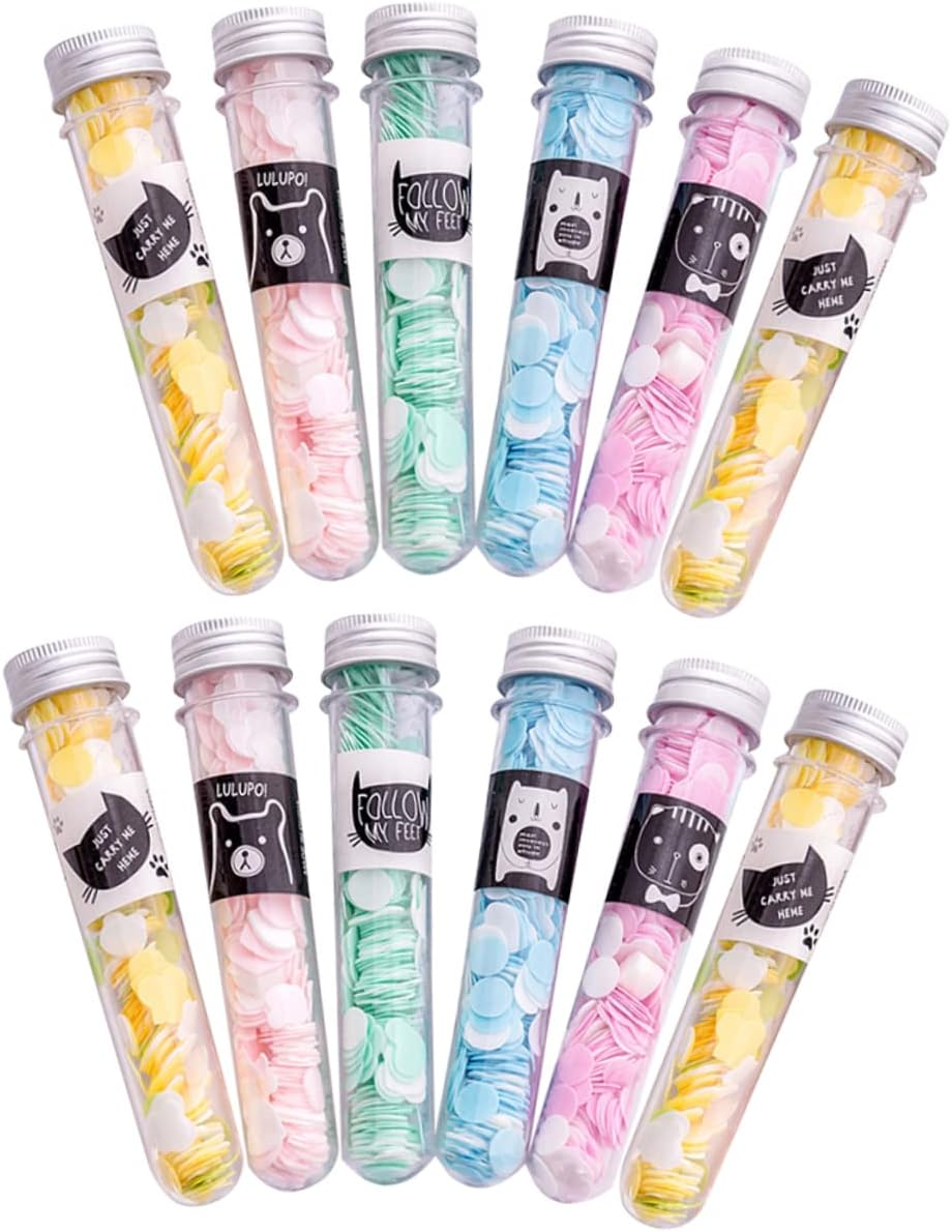 TOGEVAL 12Pcs Mini Portable Soap Sheets Hand Bath Toiletry Paper Soap for Outdoor Travel Paper Sheets image number 2