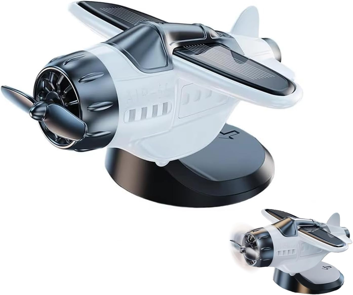 Solar- Powered Car Ornament,Light-Sensitive, Turbine Rotating Dashboard Decoration for Cars, Trucks, and Suvs ,No Battery Required, Durable ABS Material, Fun and Unique for Drivers (White)