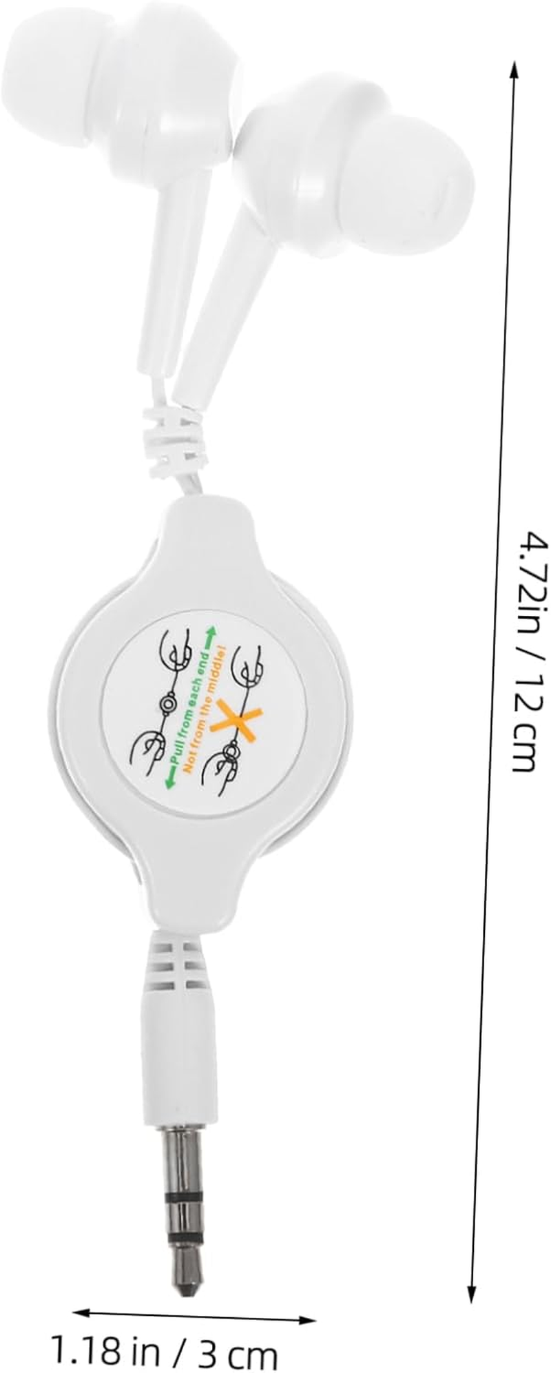 SEWACC Retractable in Ear Earphones with Cushions Lightweight Headphones for Music Compatible with Players and Smart Devices Easy Storage Comfortable Fit White image number 5