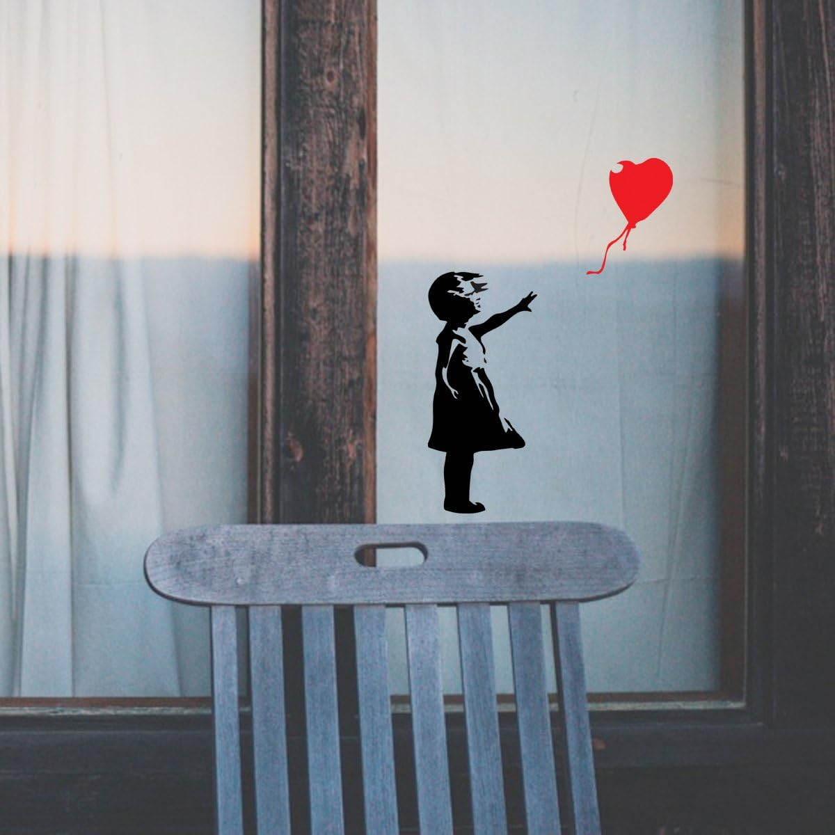Decorsfuk.Co Banksy Girl with Balloon | Wall Decoration Graffiti Vinyl Sticker | Urban Art Window, Car, Laptop Sticker &ndash; Large &ndash; 26 X 18 Cm image number 3