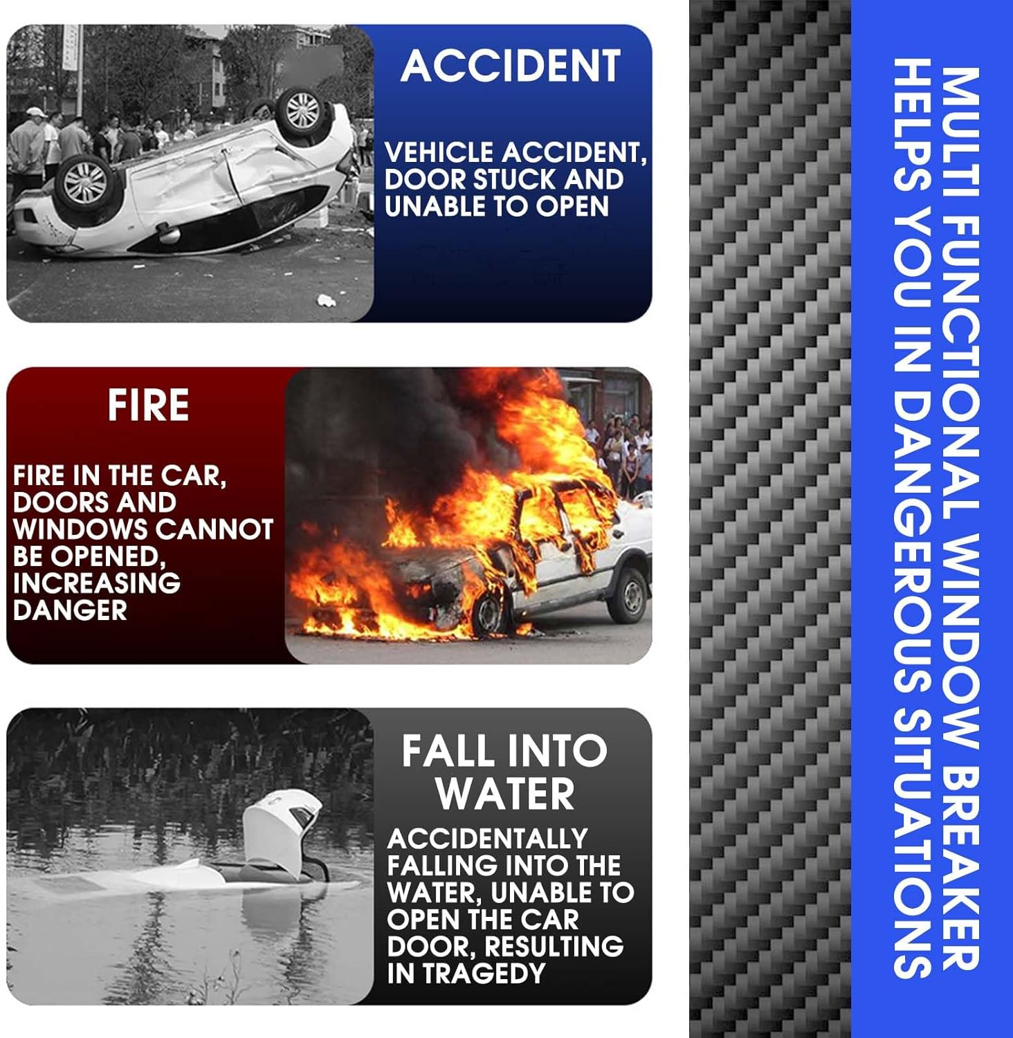 Powerful 2 Pack Car Door Handle for Elderly, 4 in 1 Car Door Latch Assist Grab Handle, Auto Cane Support Gripper Handle for Seniors and Handicapped (Blue) - Red image number 7