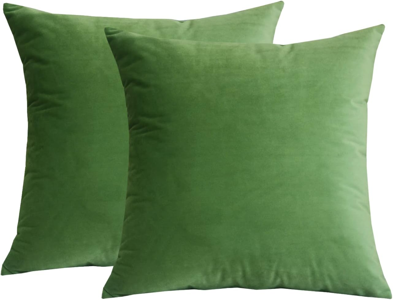 Lutanky Velvet Cushion Covers (Pack of 2) Lovely Rectangle Throw Pillow Cases Soft Solid Decorative Pillow Covers for Sofa Bedroom Car 12X20 Inch 30 X 50 Cm (Pink, 2 Pieces)