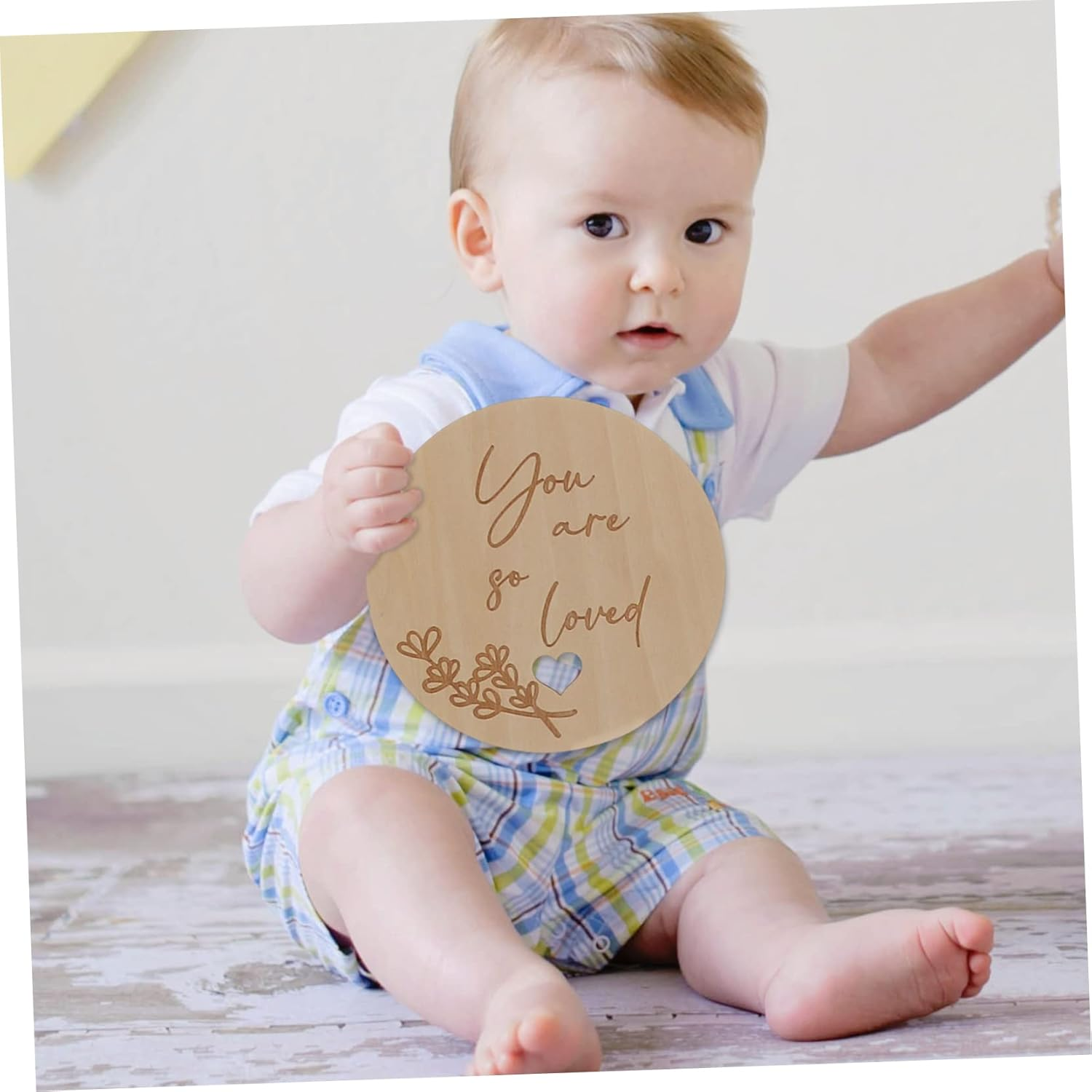 Wooden Monthly Milestone Cards Shower Gifts Newborn Announcement Photo Props for Pregnancy and Growth Tracking image number 1