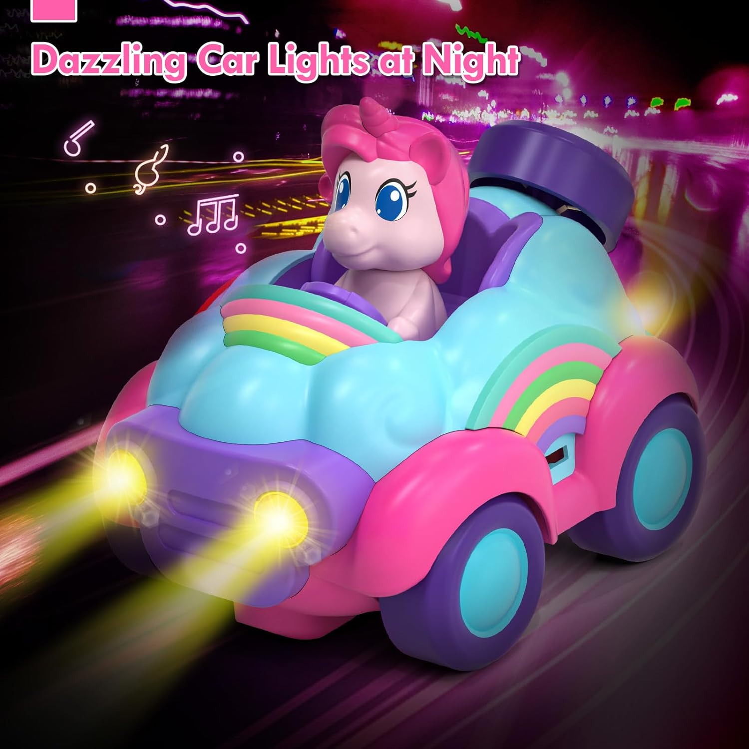 Lehoo Castle Remote Control Car, Unicorn RC Cars, Cartoon RC Race Car, Toy Car with Music & Sound Toy for Toddler Kids, Baby Toys for 1 2 3 Year Old image number 3