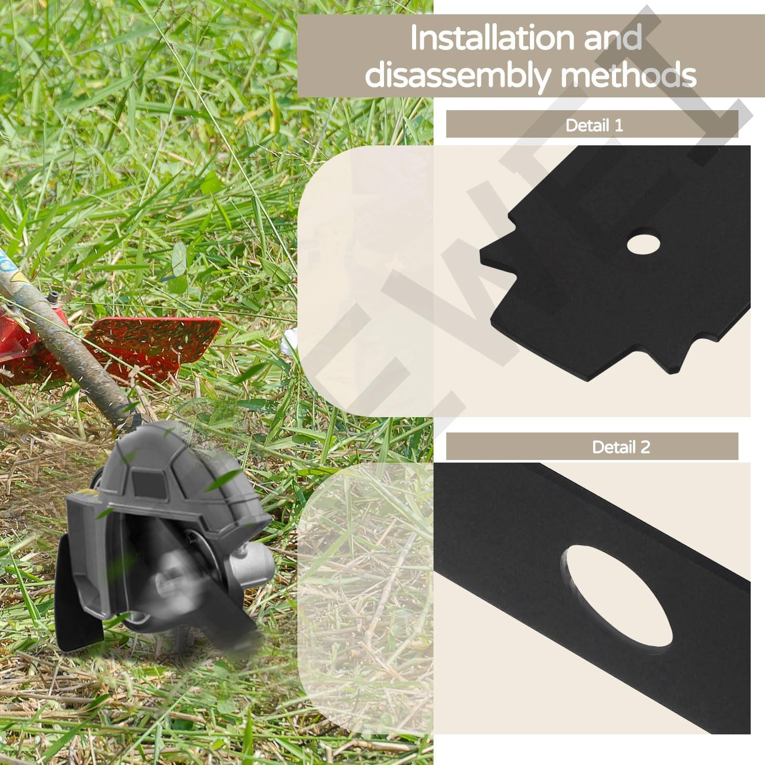 LIZEWEI 2-Pack AC04215 8" Reversible Heavy Duty Hardened Steel Edger Blade Expand-It - Compatible with Ryobi UT50500, UT15518, RY15518, RYEDG11, P2310 and P2300B Heavy Duty Edger (818-928) image number 4