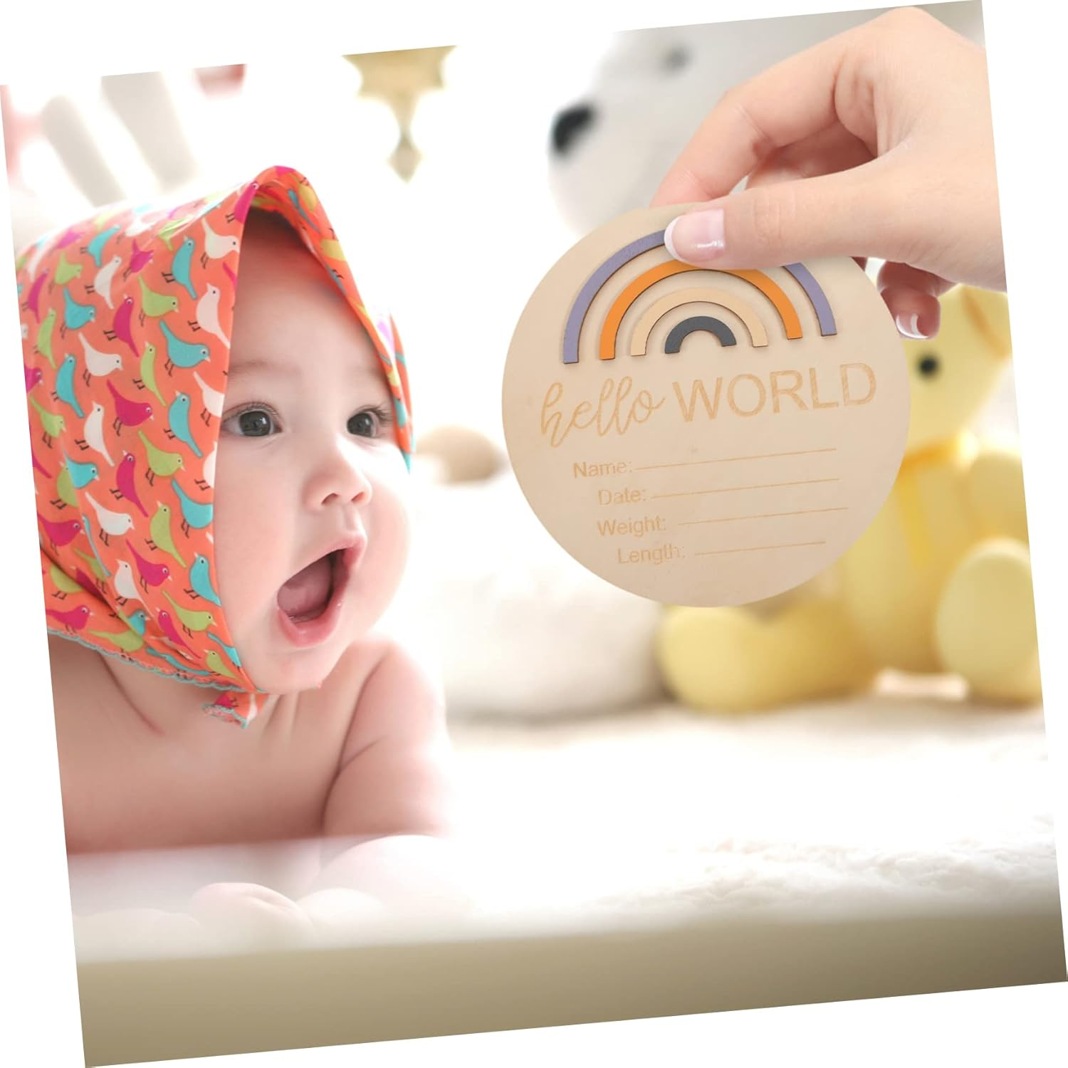 Wooden Month Card Name Sign Monthly Milestone Announcement Plaque for Nursery Personalised image number 4