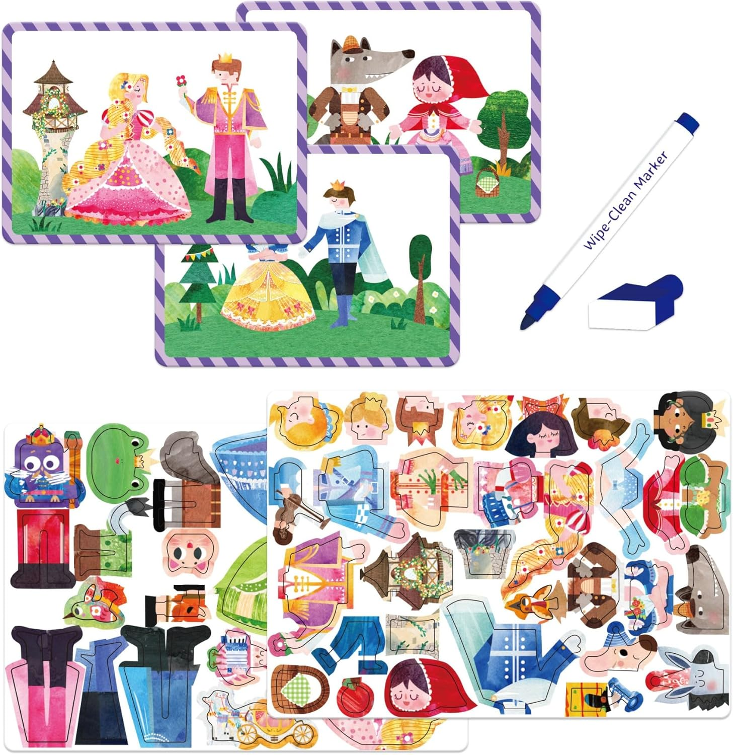 Mier Edu Magnetic Dress up Fairy Tales Preten Play Board Game Travel Toys Gifts for Girls Boys Age 3+ image number 2