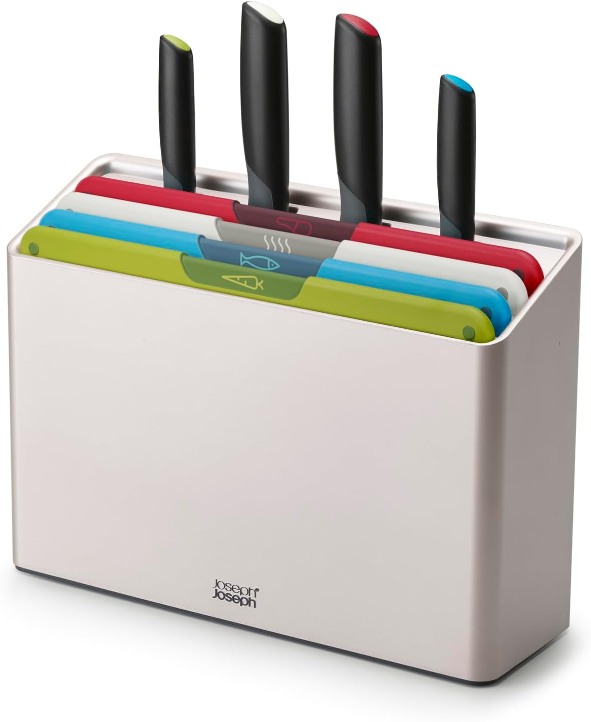 Joseph Joseph Folio Icon, 8-Piece Colour Coded Knife and Chopping Board Set, Slimline Case for Organised Kitchen Storage - Large, Multicolour image number 6