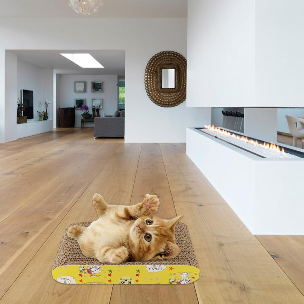 Cat Scratching Board for Cats, Scratching Board Cat, Corrugated Cardboard Scratching Mats, Attracts Your Cat'S Attention, Provides a Suitable Scratching Space, Protects Your Furniture, 27.5 X 17.5 X