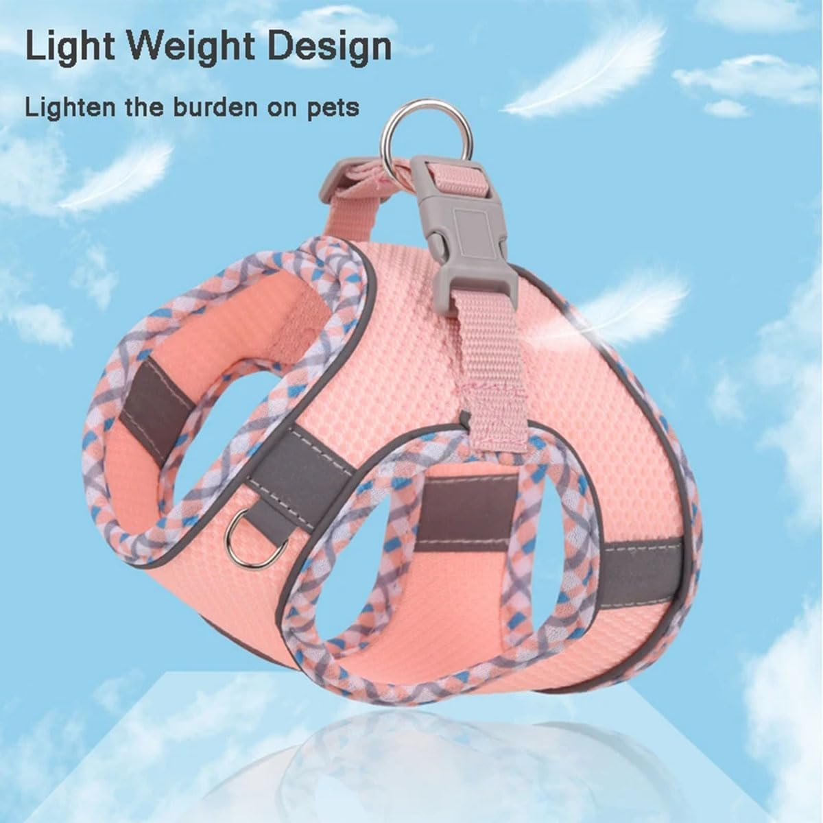 Cat Harness, Cat Harness with Lead, Soft Harness for Cats, Soft Breathable Mesh, Escape Proof for Cats, Adjustable Cat Vest for Cats Puppy (With Reflective Strips) image number 3