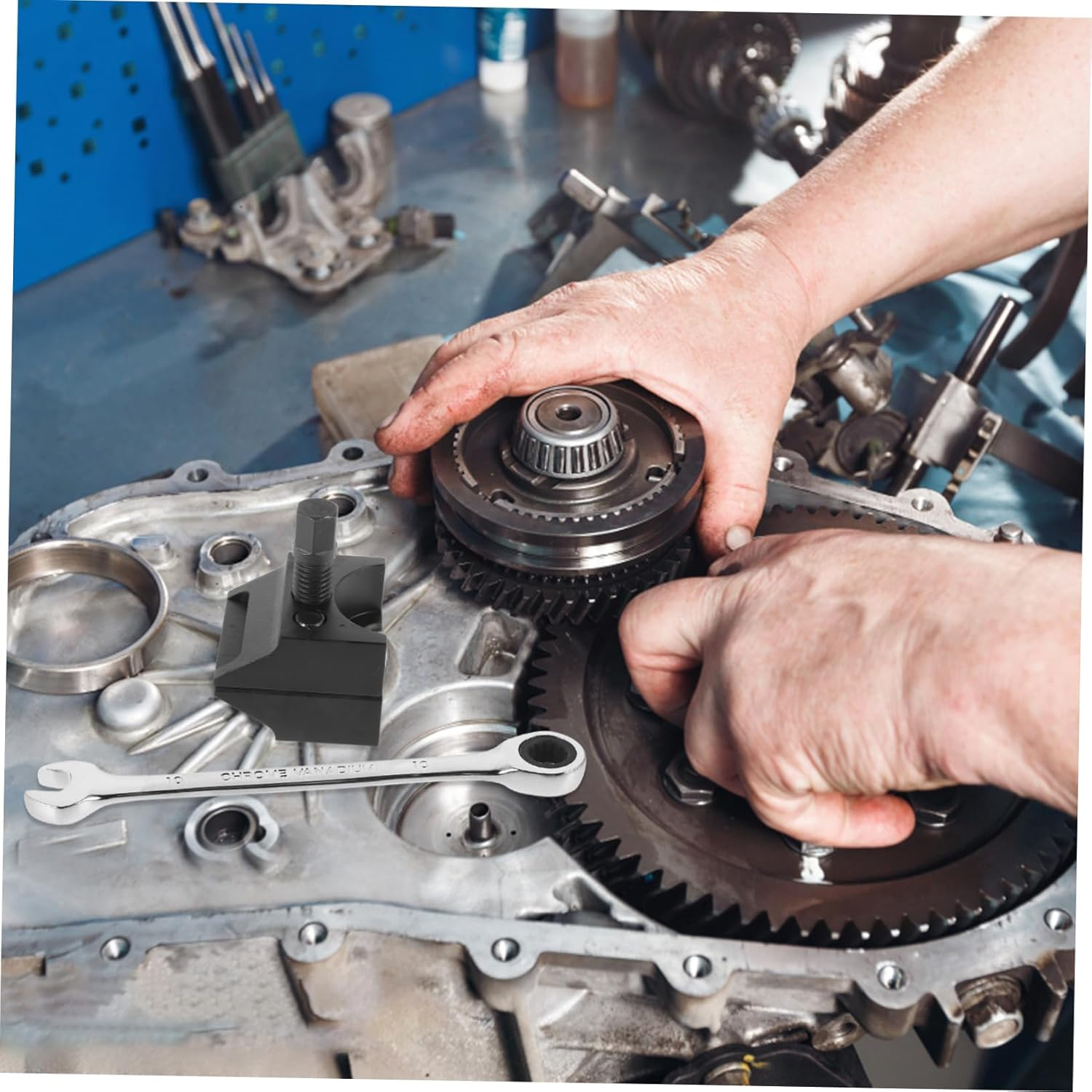 CHILDWEET Double Ended Suspension Strut Splitter and Hub Spreader Tool with Wrench for Car Steering Removal Automotive Suspension Repair Equipment image number 5