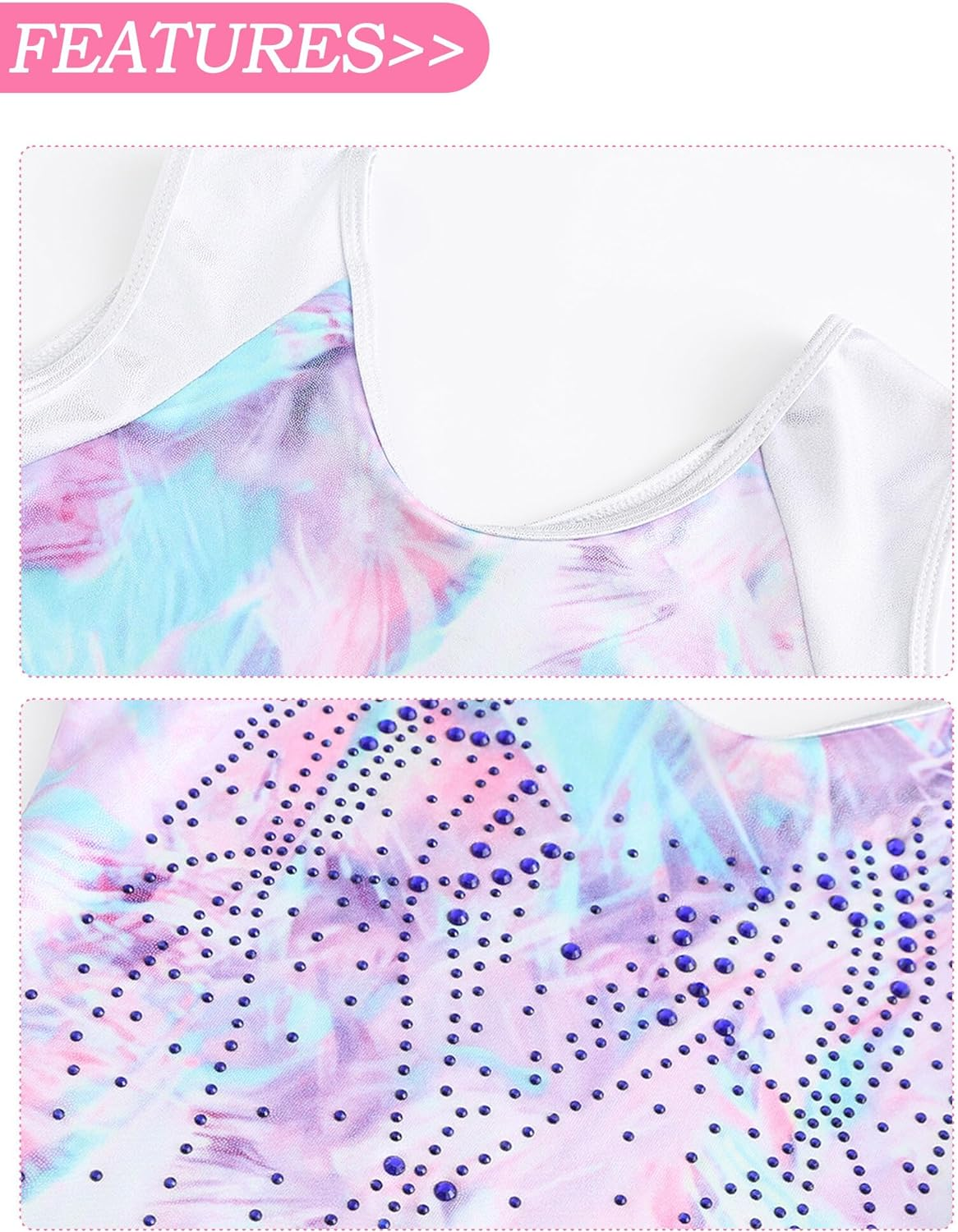 SEAUR Girls' Leotard Gymnastics Shorts Headband Set Kids Gymnastics Jersey Shorts Gymnastics Sleeveless / Long Sleeve Leotard Dance Clothing image number 4