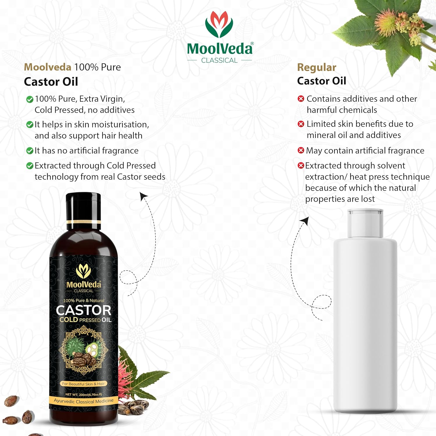 Moolveda Castor Oil 6.76 Fl Oz (Pack of 1) image number 1