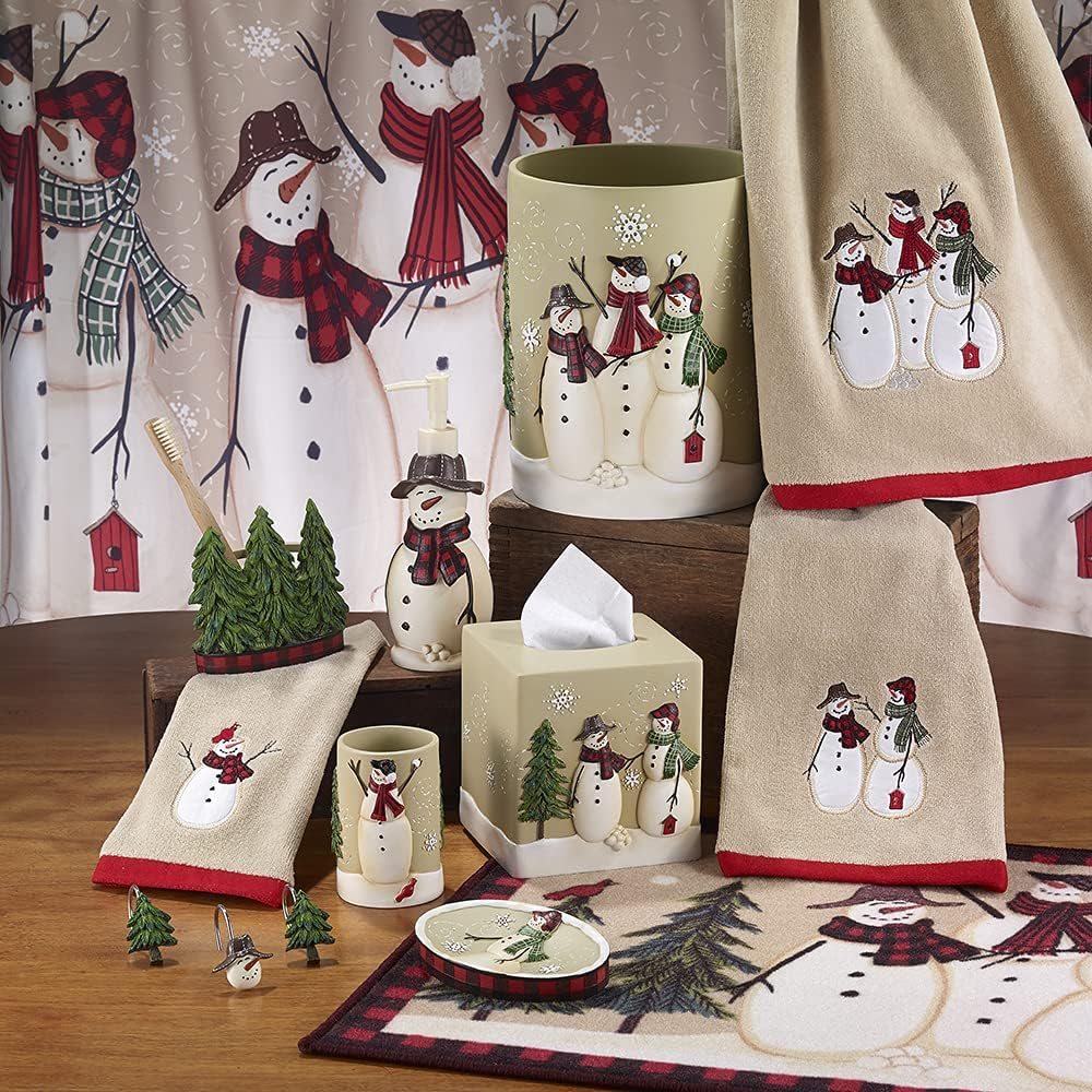 Avanti Linens - Lotion Pump, Resin Countertop Accessories, Christmas Decorations (Snowmen Gathering Collection) image number 4