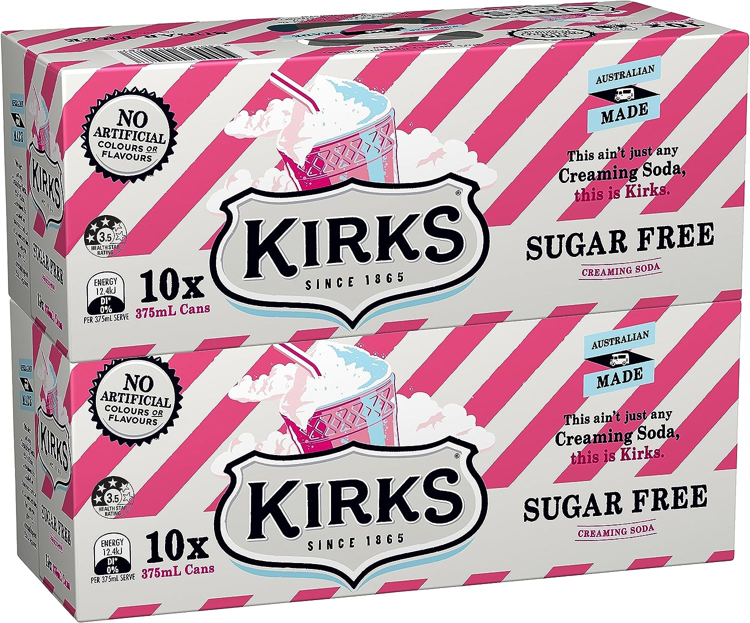 Kirks Creaming Soda Flavour Sugar Free Soft Drink Multipack Cans 20 X 375 Ml (Pack of 2) image number 6