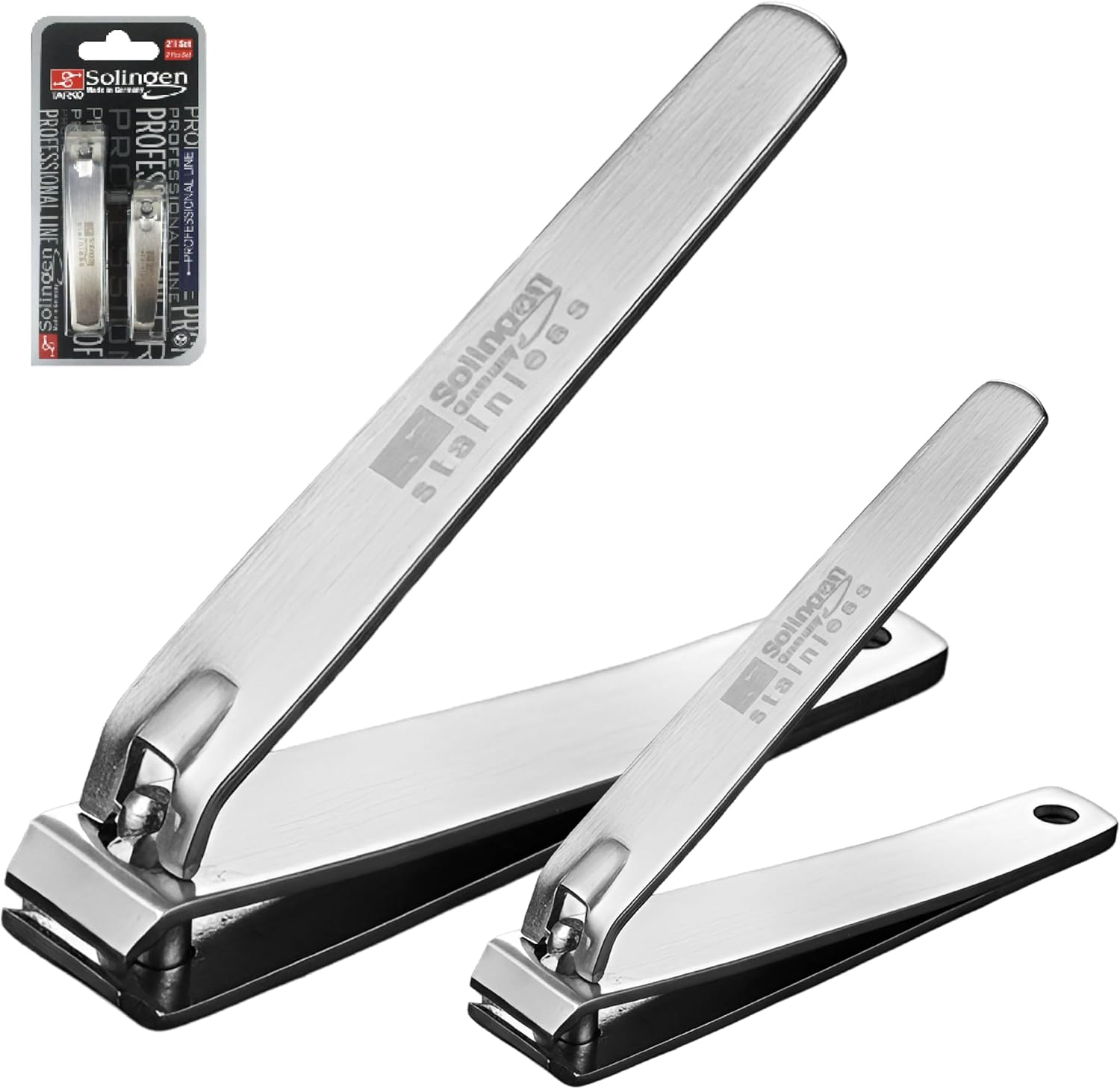 Solingen Nail Clippers | 2 Pcs Professional Sharp Tools Set | Stainless Steel Metal Made in Germany | Kit for Manicure & Pedicure Toenail Fingernail Care for Women Mens and Baby image number 6