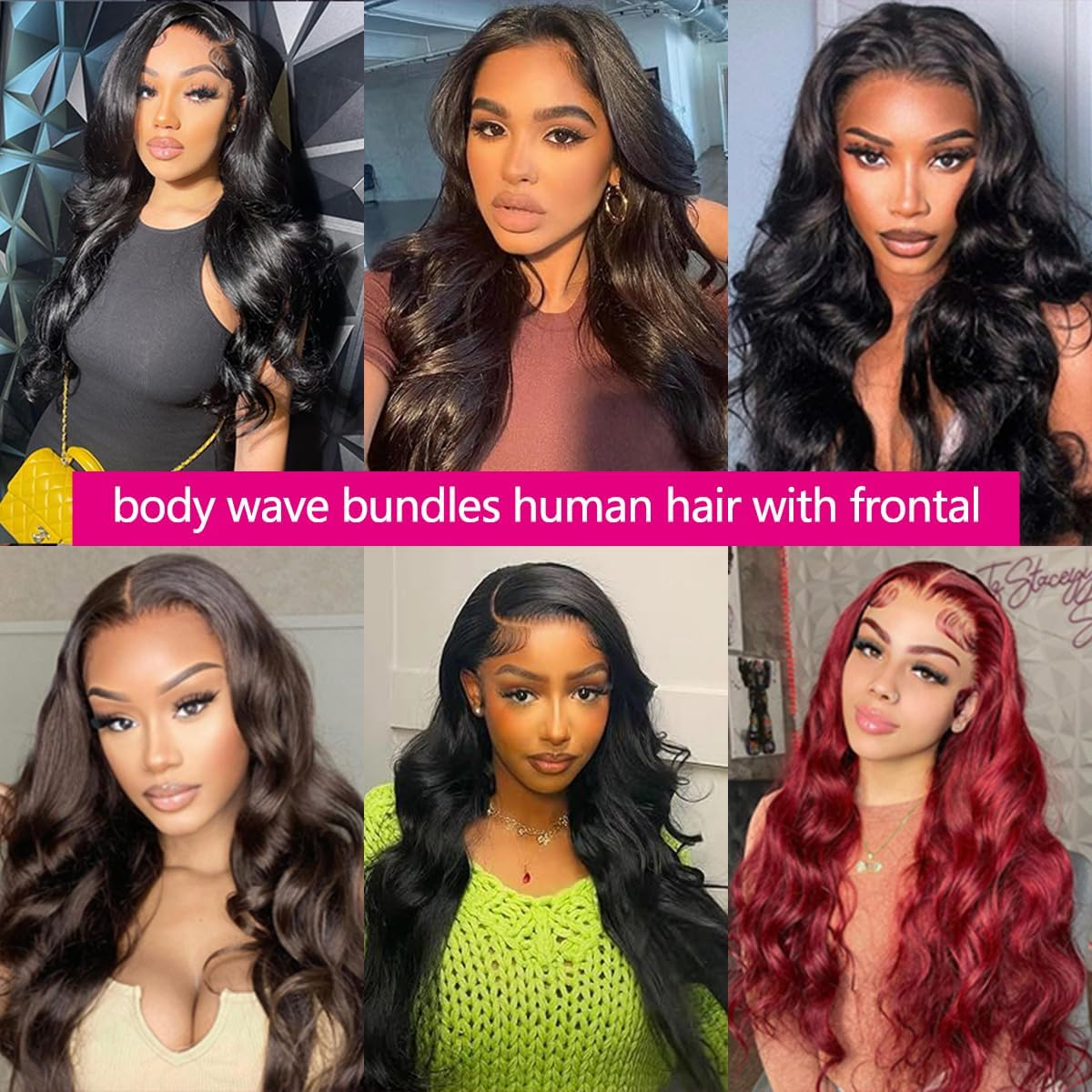 12A Frontal Human Hair Bundles 24" 26" 28" with 20" Brazilian Wave Human Hair Bundles with Front Closure 100% Unprocessed Human Hair 3 Bundles 13X4 HD Lace Frontal image number 3