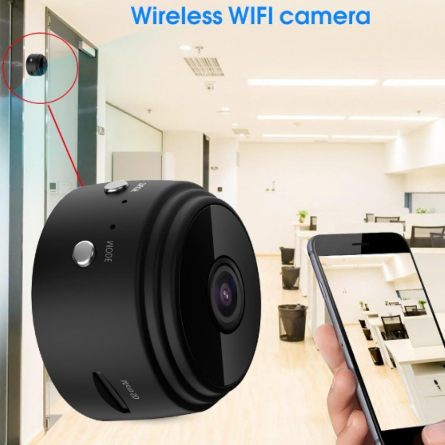 Magnetic Mini Camera, Mini Camera Wireless, the Secret Smart Miniwireless Cameras, with Night Vision, 1080P HD Hidden Cameras with Audio Indoor/Outdoors Wireless (Black,5Pcs) image number 4