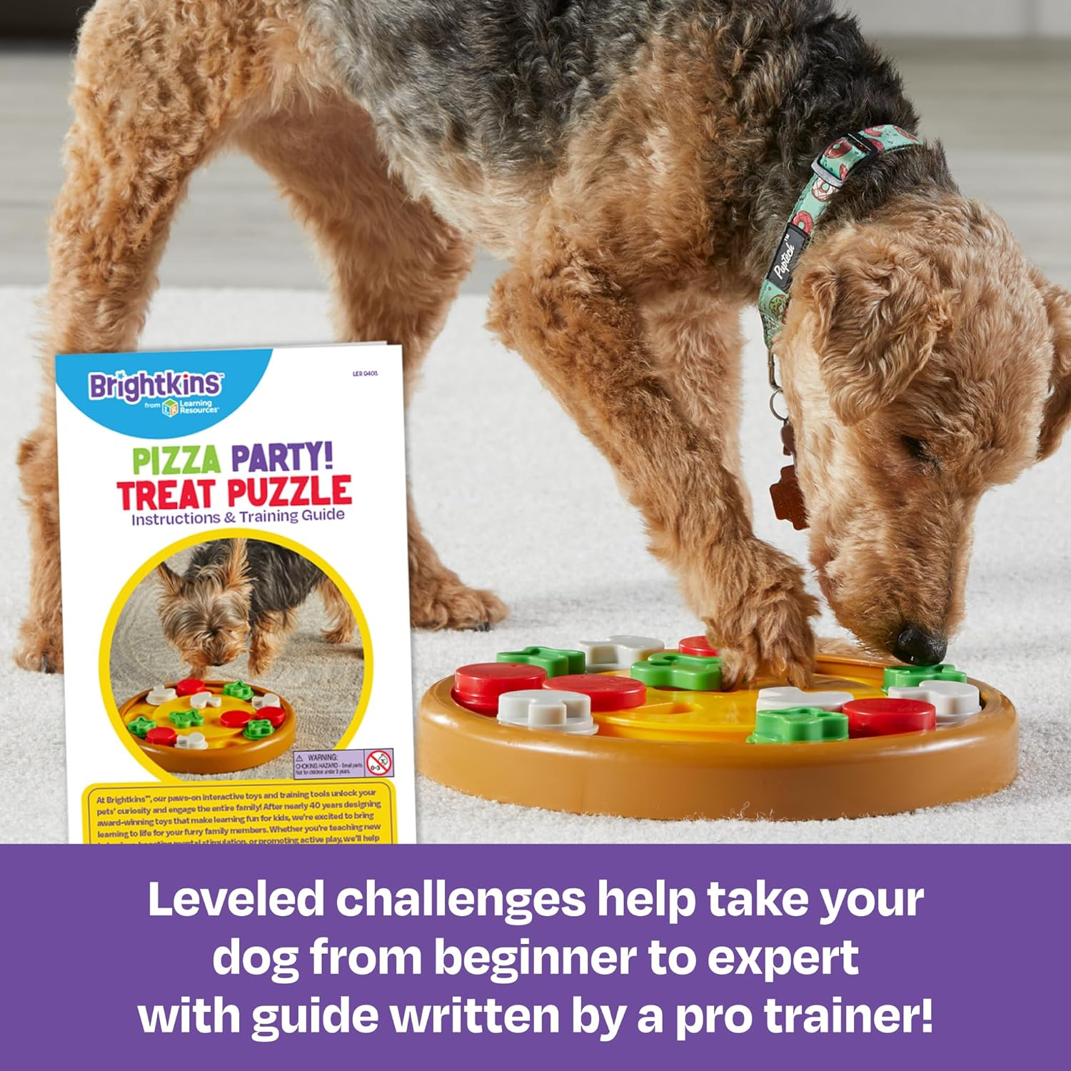 Brightkins Pizza Party! Treat Puzzle - Dog Puzzle Toys, Interactive Dog Toys, Dog - Multi image number 6