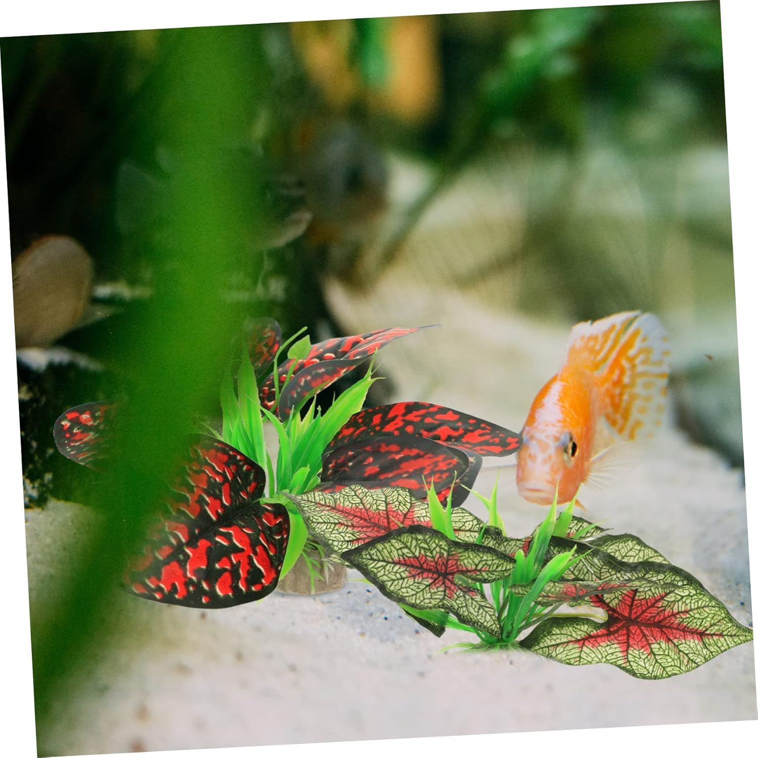 Parliky 4Pcs Artificial Aquarium Plants Simulated Fish Tank Decor Lightweight Faux Water Grass for Aquatic Decoration Safe for Fish and Shrimp Realistic Greenery for Aquariums image number 6