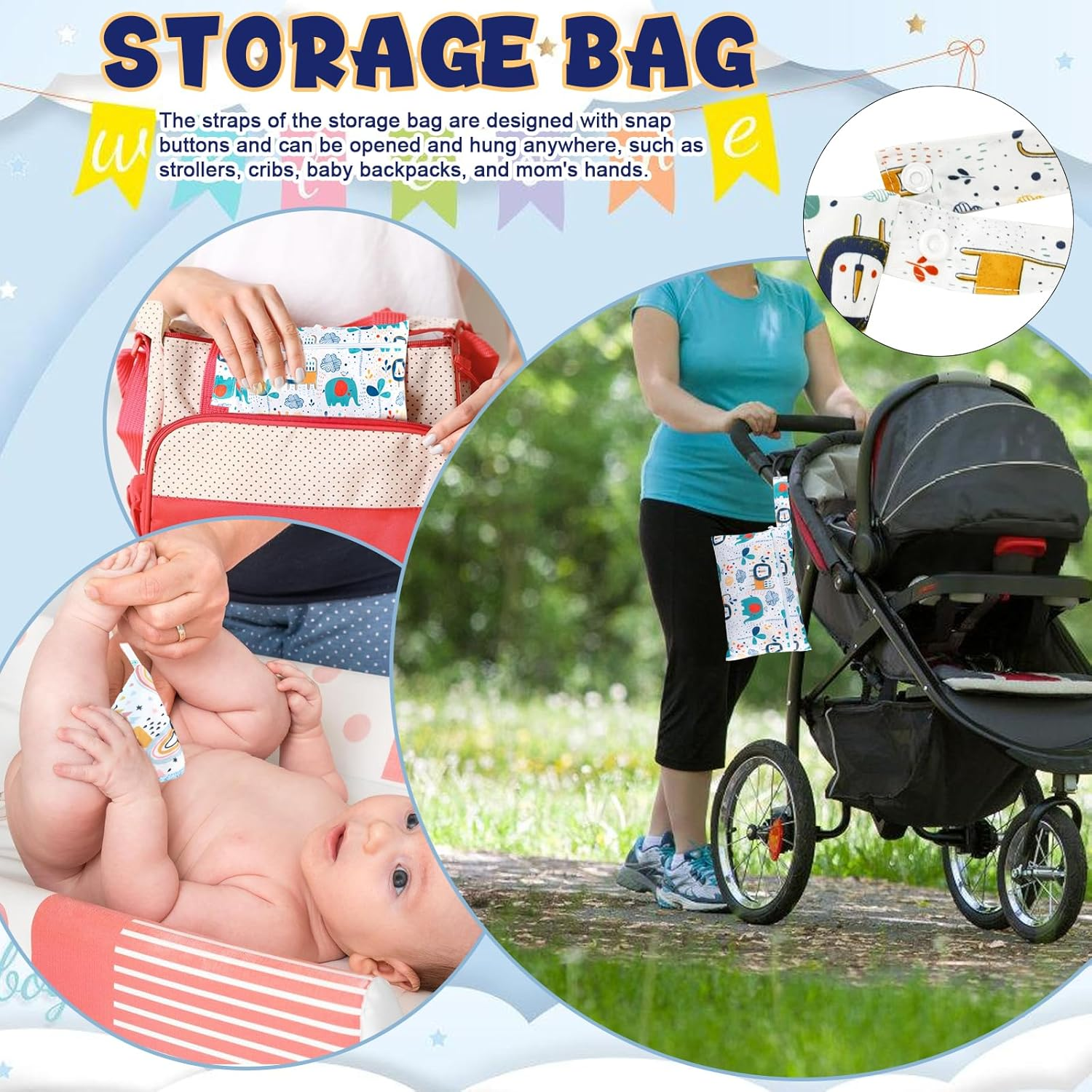 10 Pcs Coral Velvet Peepeeteepe Baby Boy with Storage Bag & Laundry Bag, Strong Water Absorption Pee Peep Teepee for Baby Boy, Reusable Pee Covers for New Parents Gift image number 3