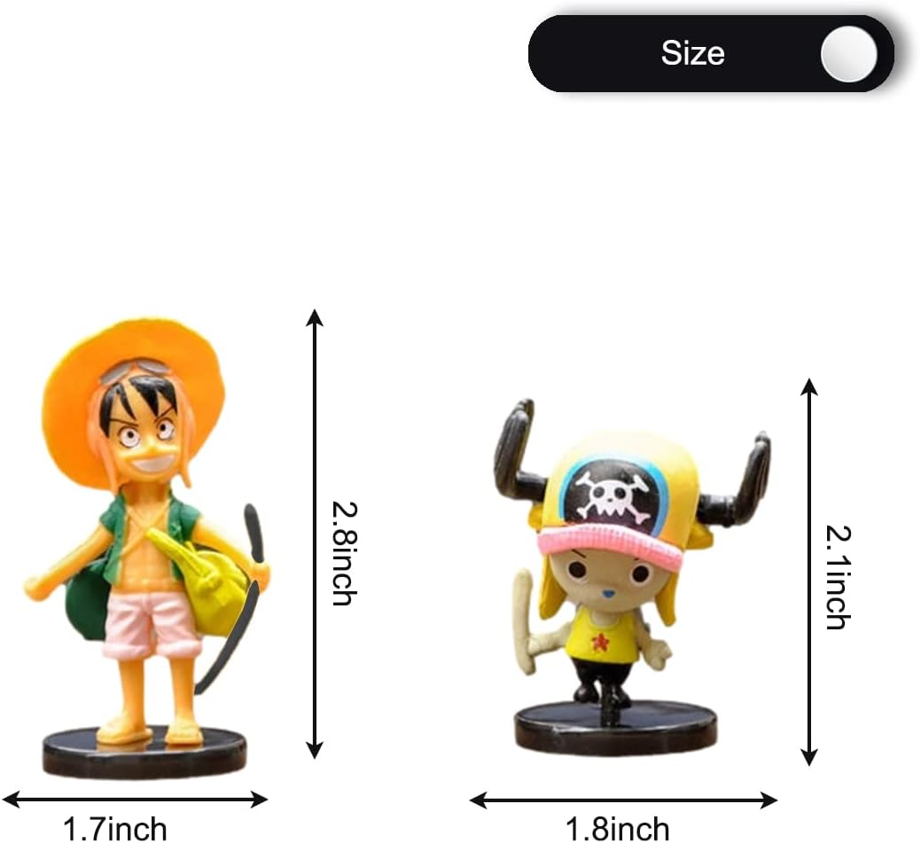9Pcs Birthday Cake Toppers for One Piece,Cartoon and Animation Theme Party Cake Decorating Supplies image number 2