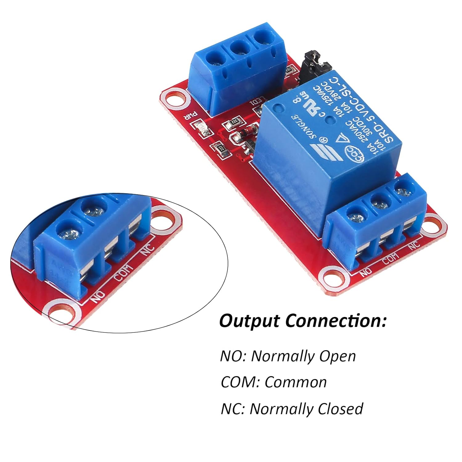 DIANN 10Pcs DC 5V Relay Module 1 Channel Relay Board with Optocoupler Support High/Low Level Trigger image number 4