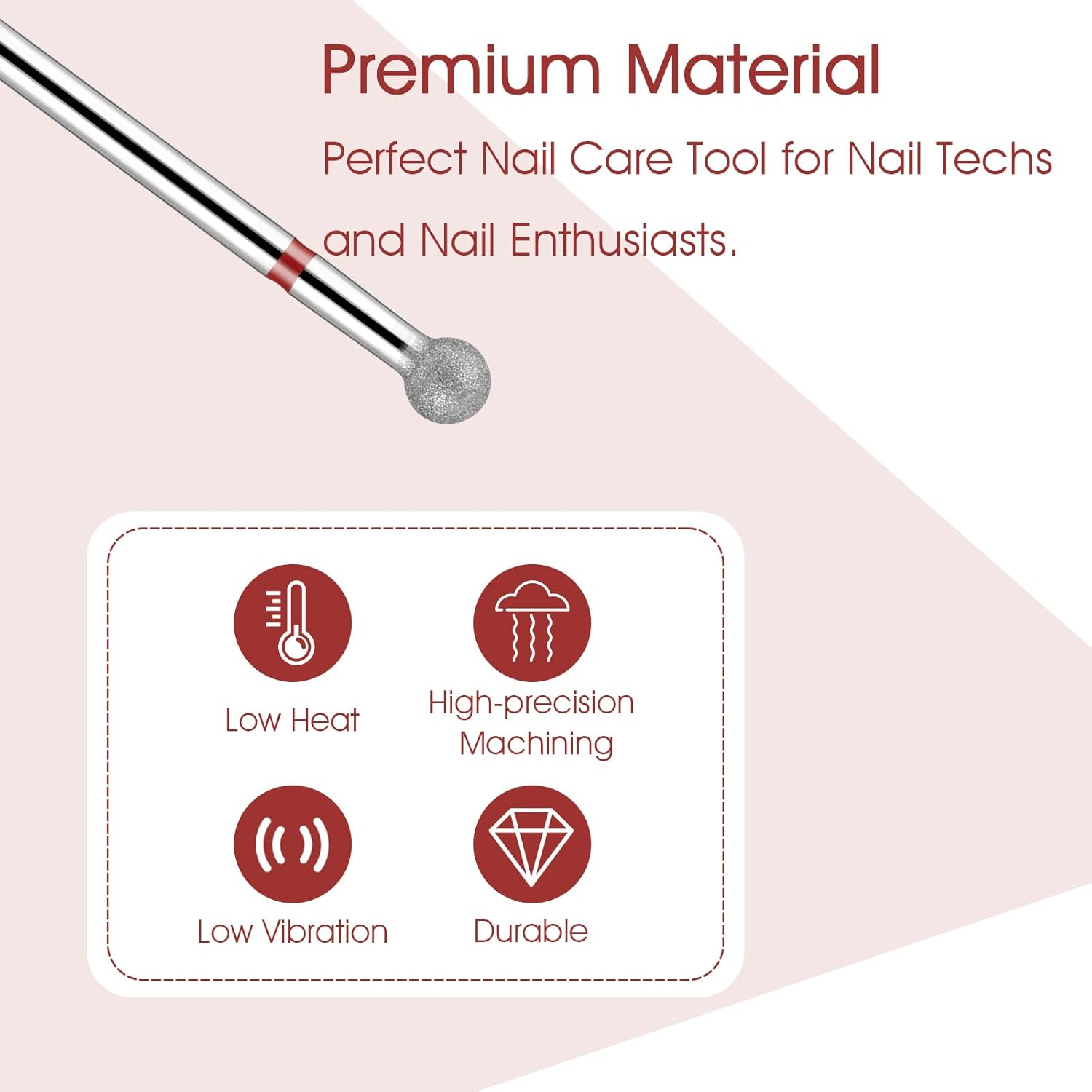 WLLHYF round Nail Cutter Bit Set Ball Shape Cuticle Cleaning Nail Drill Professional Safe Cuticle Drill for Manicure Salon Cuticle Removal Pedicure Tool Accessories (2.7 Mm, Piece, 1) image number 1