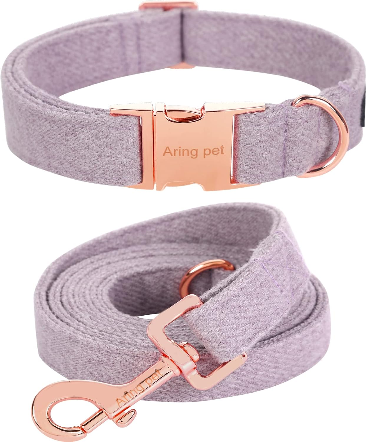 ARING PET Dog Collar with Lead, Cotton Cute Dog Collar and Lead Set, Adjustable Dog Collars with Metal Buckle for Small Medium Large Dogs