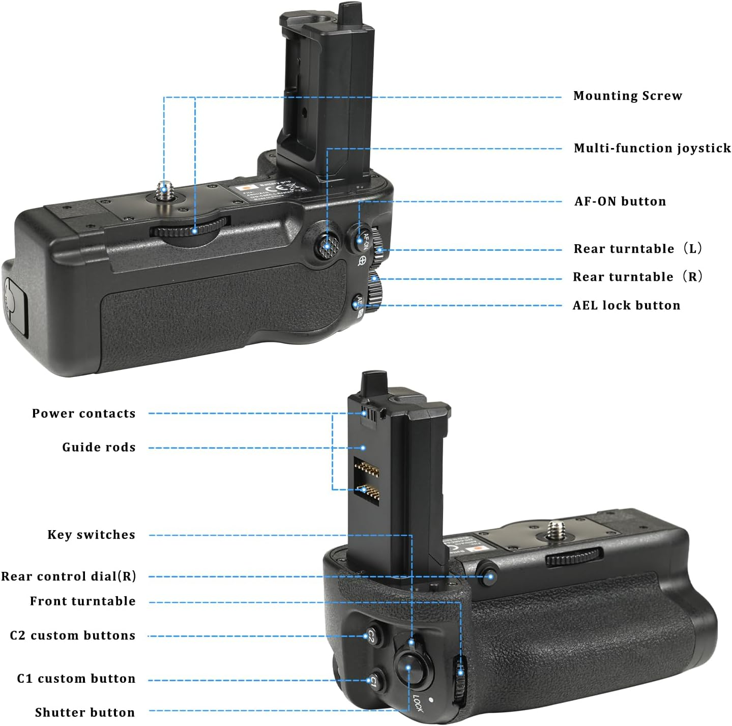 DSTE Vertical Battery Grip Replacement for VG-C5 with Remote Control Compatible with A9 III Camera image number 3
