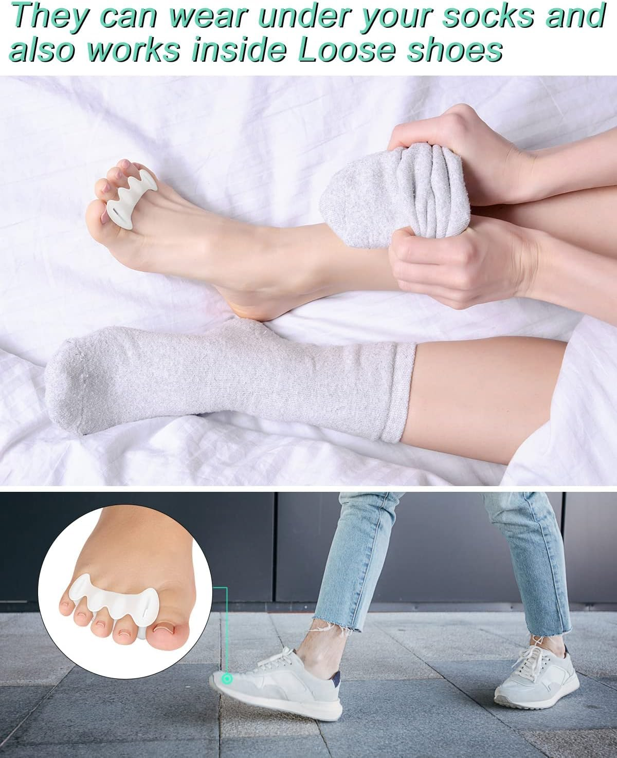 Bunion Corrector Toe Spacer Toe Straightener Toe Stretcher Toe Correctors,3Pairs Toe Separators Bunion Corrector Soft Gel Toe Spacers to Correct Bunions and Restore Toes to Their Original Shape,L Size image number 5