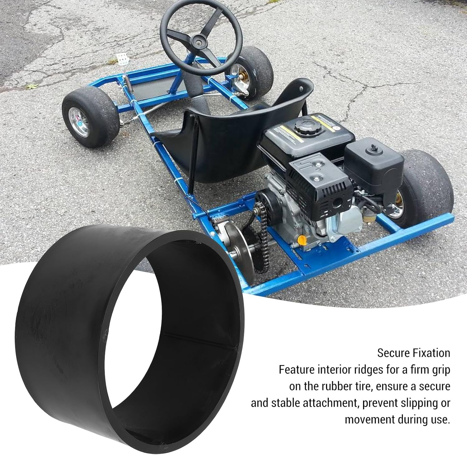 11X7.10-5 PVC Plastic Tire Sleeve, Go Kart Tire Sleeve Drift Ring Replacement for Drift Trikes, Go-Karts, Drifting Scooter, Drifter Wheel Hub Accessories, Easy Installation image number 3