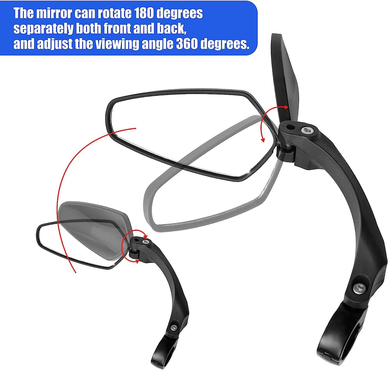 Handlebar Bike Rearview Mirror,Hd Wide Angle Bicycle Rear View Mirror,Adjustable Bike Mirror for Mountain Road Bike,Ebike,Scooter and Motorcycle(Right)