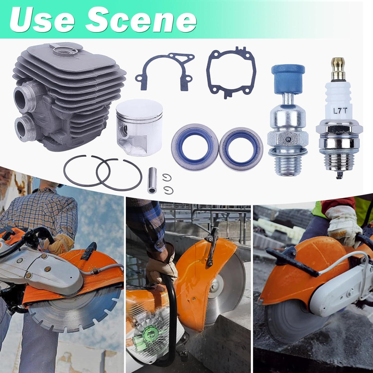 Adefol 50Mm Cylinder Piston Gasket Kit for Stihl TS410 TS420 TS 410 420 Cut-Off Saw 4238 020 1202 Replace Part image number 6