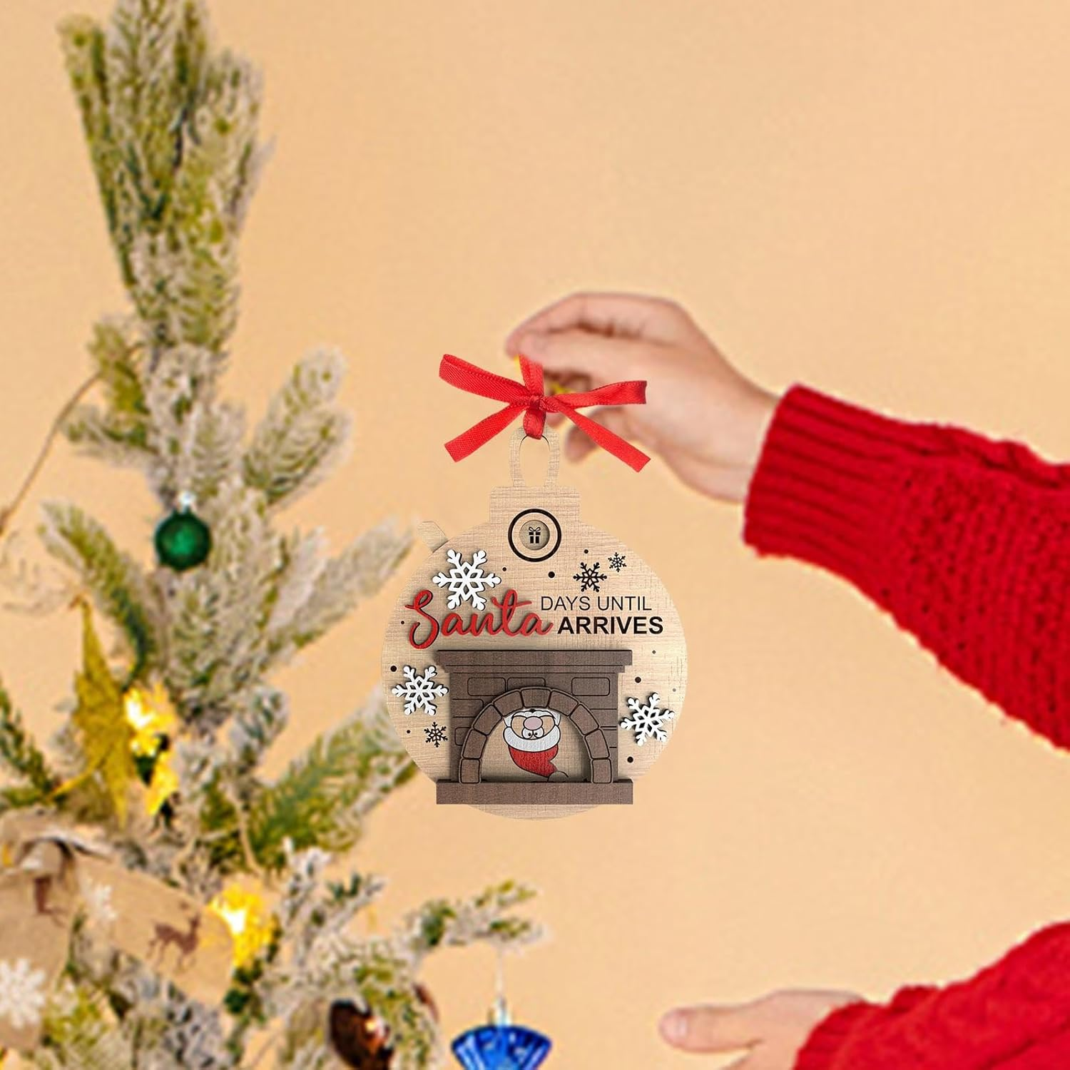 Christmas Ornaments,Christmas Countdown Decorations for Tree - Christmas Tree Decor, Cute Advent Decorations for Home Door Wall Decoration image number 1