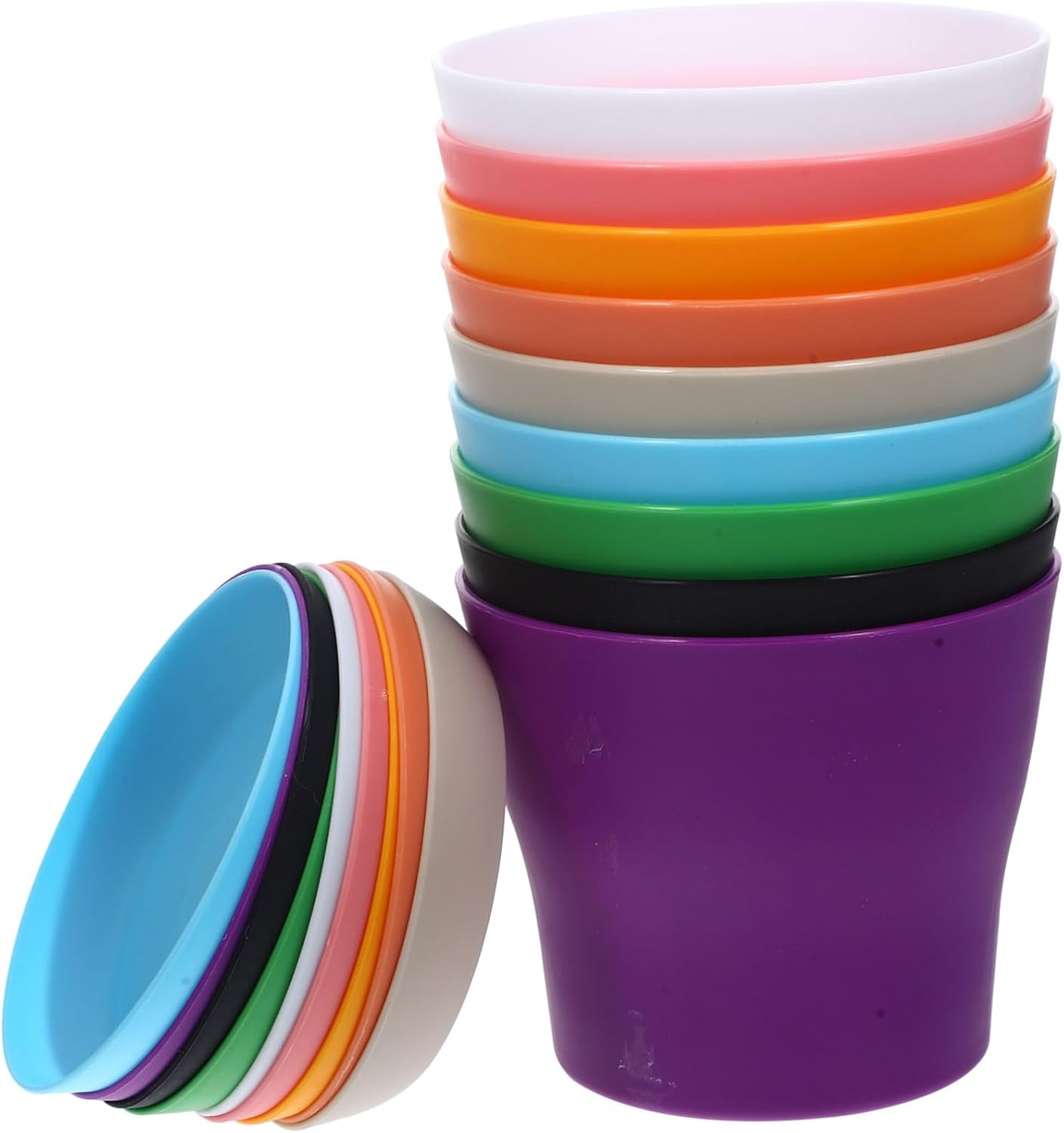 Kisangel 18Sets Plastic Flower Pots for Planting Containers Breathable Nursery Garden Flowerpot Small Planter Pots Saucers for Outdoor Use
