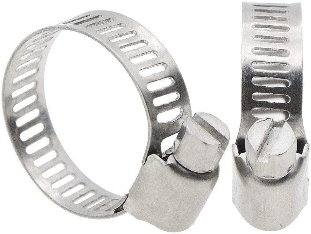 20Pcs - Stainless Steel Adjustable Clamps 14-27Mm Size Range Worm Gear Fit 1/2" 5/8" 3/4" Garden Hose (1 Pack) image number 3