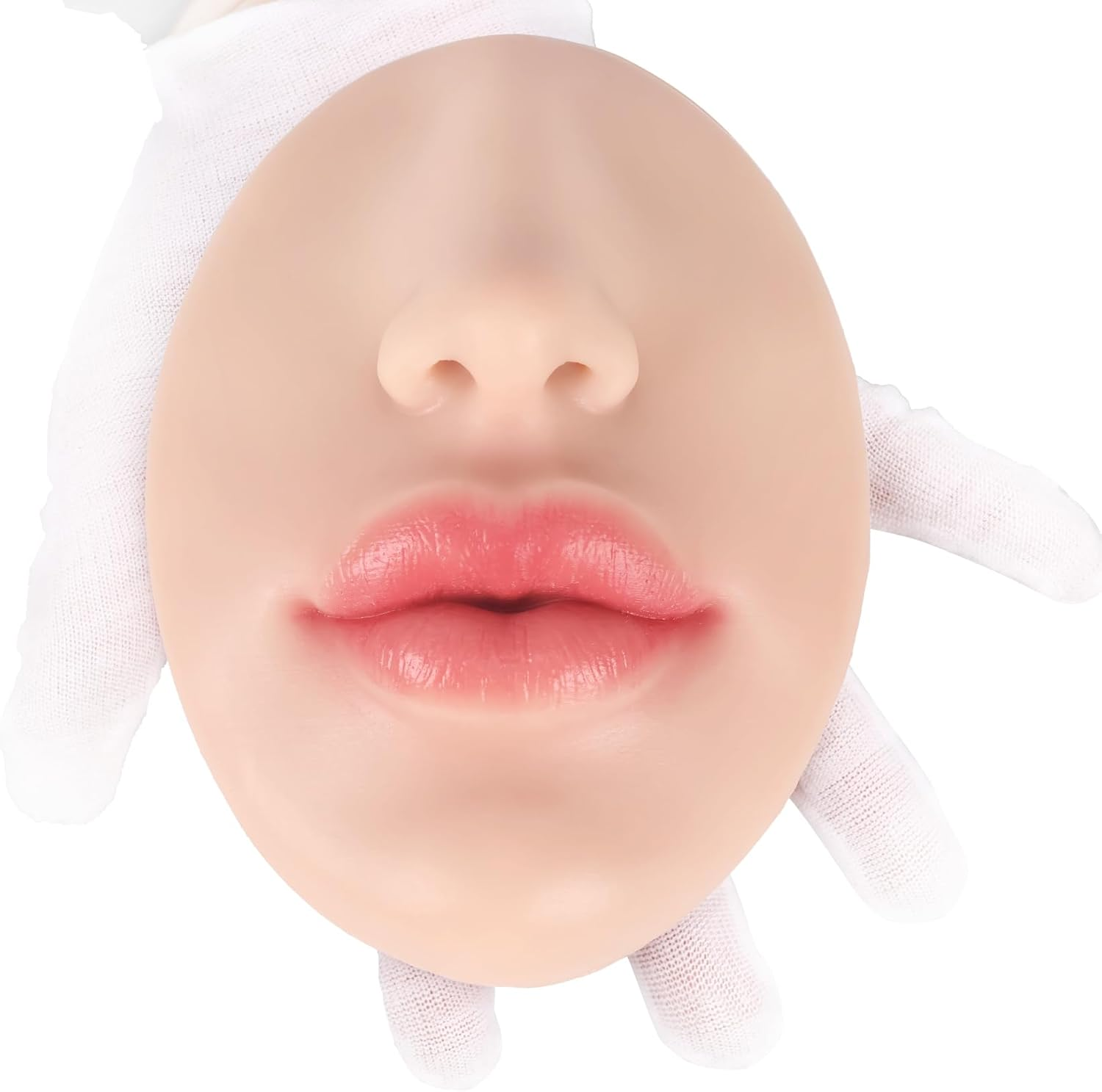Vnmcry Silicone Nose Mouth Model Soft Flexible Piercing Practice Body Parts Silicone Lips Realistic Face Piercing Model Display (1 Pcs, Ivory, M-Thin Lip)