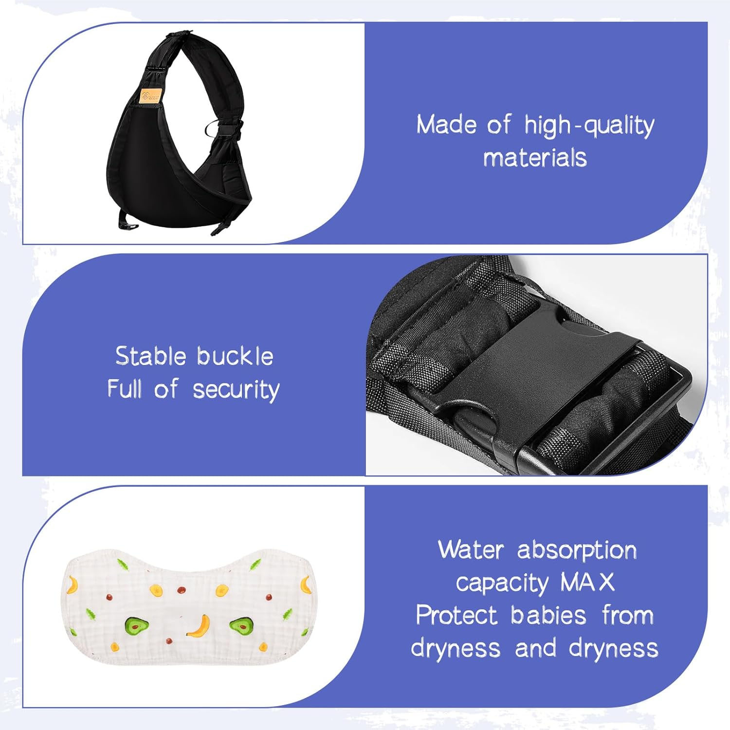 Baby Sling Carrier, Toddler Sling Carrier, Toddler Carrier, Baby Sling with Burp Towel, Adjustable Ergonomic Hip Carrier, Breathable Easy to Wear, Suitable for Outdoor, Shopping, Travel image number 4