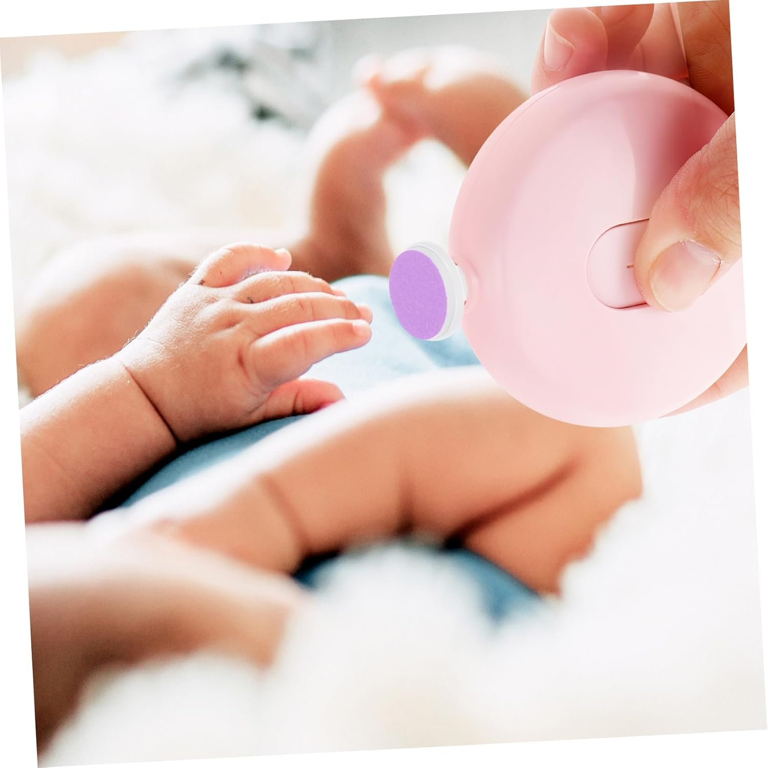 Vaguelly 12Pcs Electric Infant Nail Trimmer Replacement Heads Purple Nail Grinding Pads for 6-12 Months Tool for Newborns image number 5