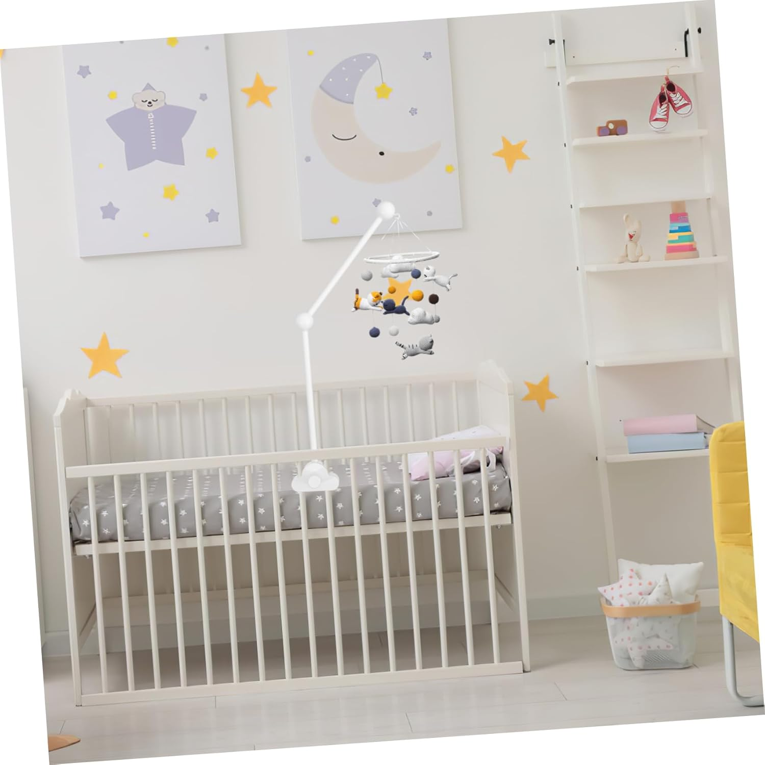 Bed Bell Bracket Crib Mobile Holder Mobile Stand for Crib Sturdy Wood Cot Bed Mount image number 2