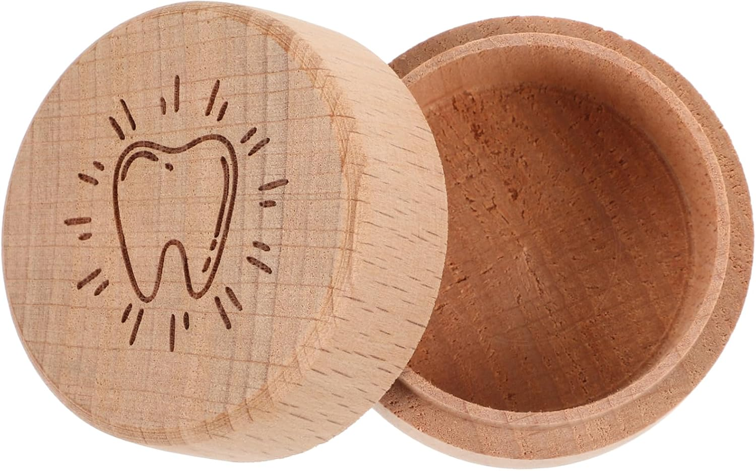 Wooden Deciduous Tooth Box First Tooth Box Boys and Girls Storage Case Organizer for Lost Keepsake Shower image number 1