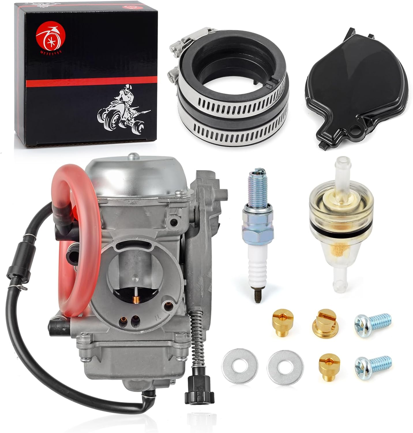 MOTO1988 Carburetor Carb and Intake Manifold for Kawasaki Prairie 360 KVF360 4X4 2003-2013 image number 4